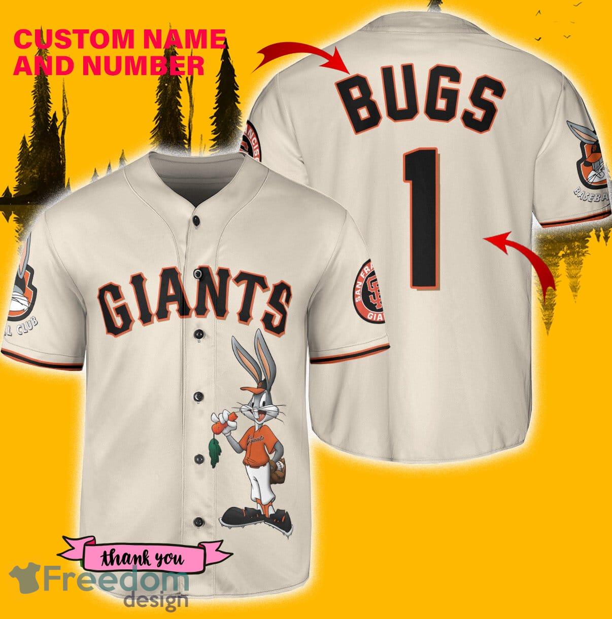 San Francisco Giants Looney Tunes Bugs Bunny Jersey Baseball Shirt Cream  Custom Number And Name - Freedomdesign