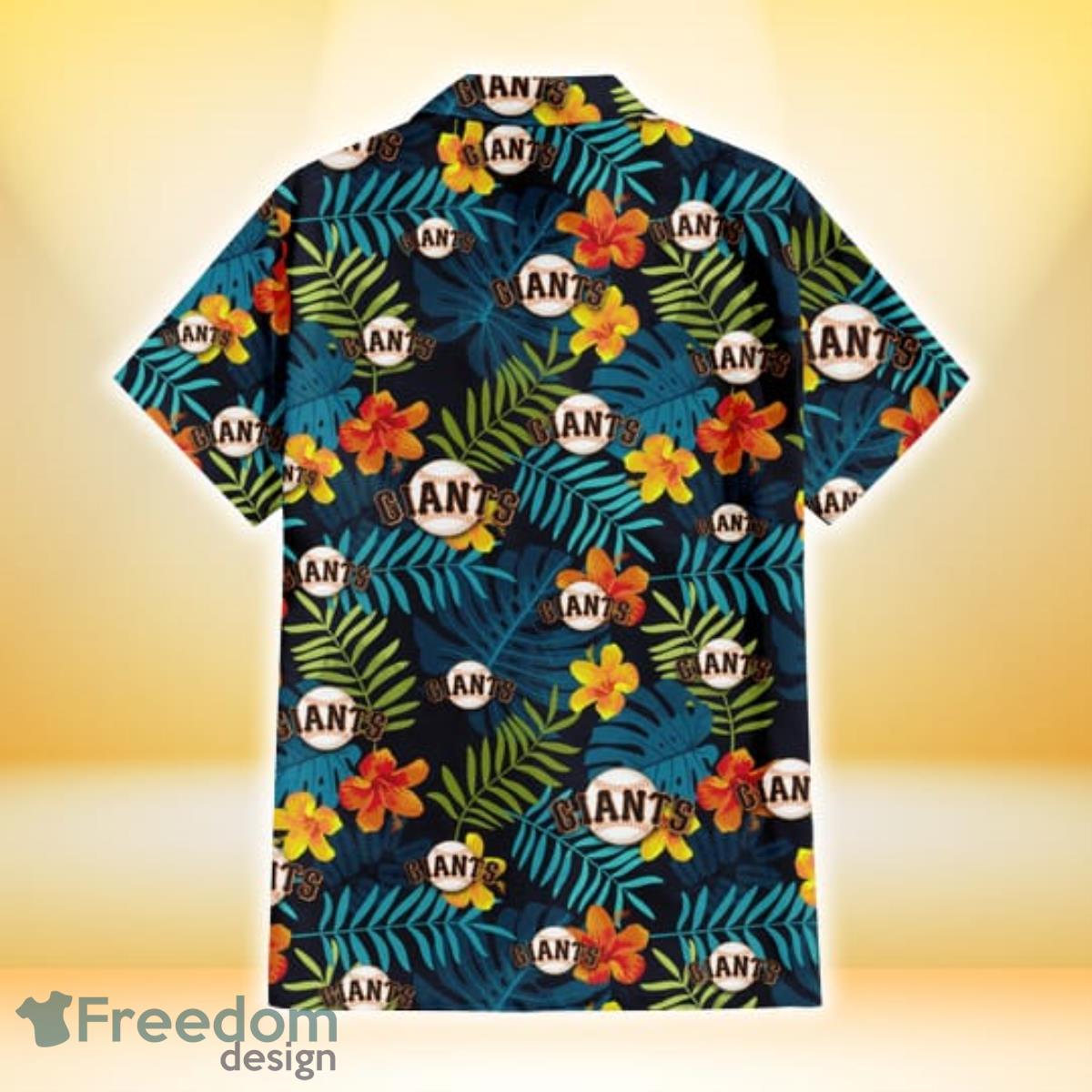 San Francisco Giants Pink Orange Black Background 3D Hawaiian Shirt Gift  For Fans - Freedomdesign