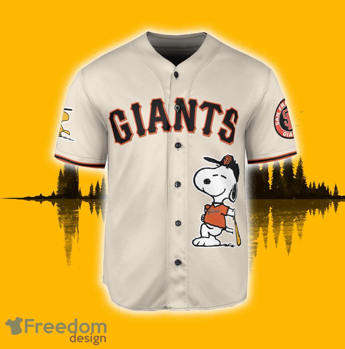 San Francisco Giants Peanuts Snoopy Baseball Jersey Shirt Cream Custom  Number And Name - Freedomdesign
