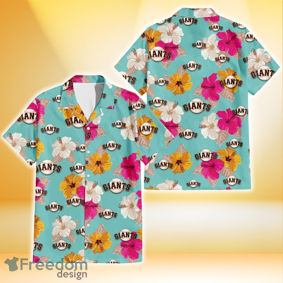 Chicago Cubs Tiny Yellow Hibiscus Black Background 3D Hawaiian Shirt Gift  For Fans - Freedomdesign