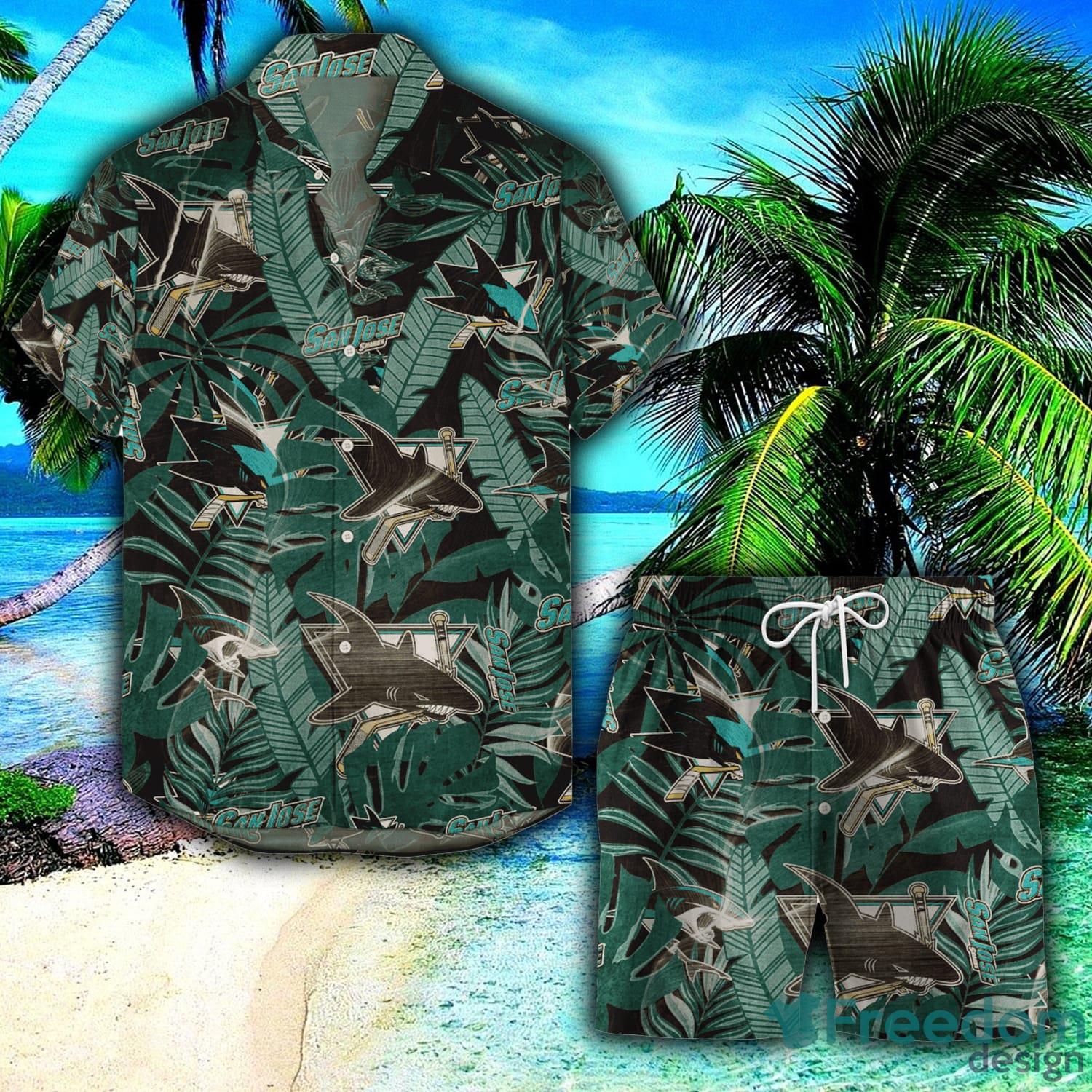 San Jose Sharks Retro NHL 3D Hawaiian Shirt And Shorts For Men And