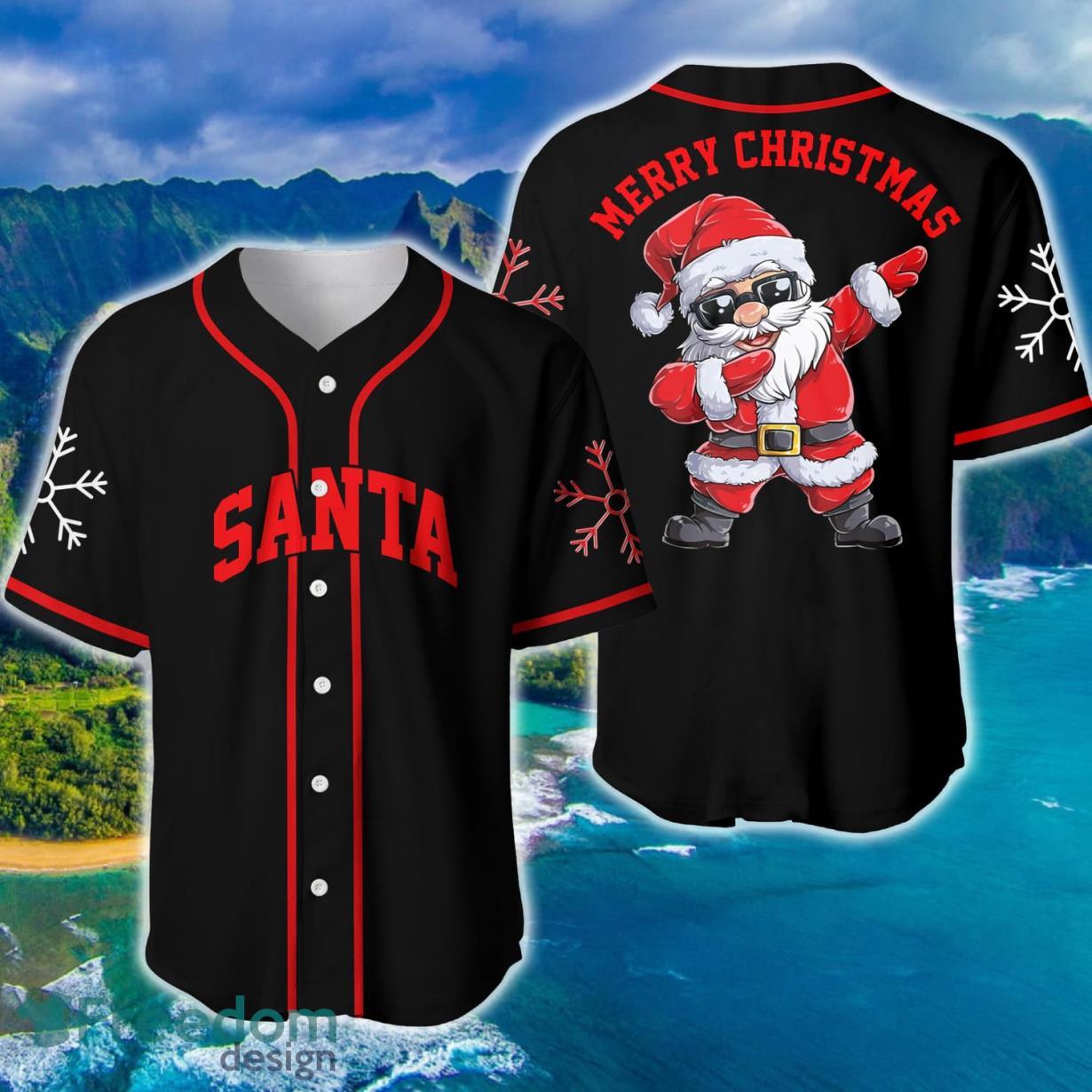 Santa Claus Merry Christmas Baseball Jersey Product Photo 1