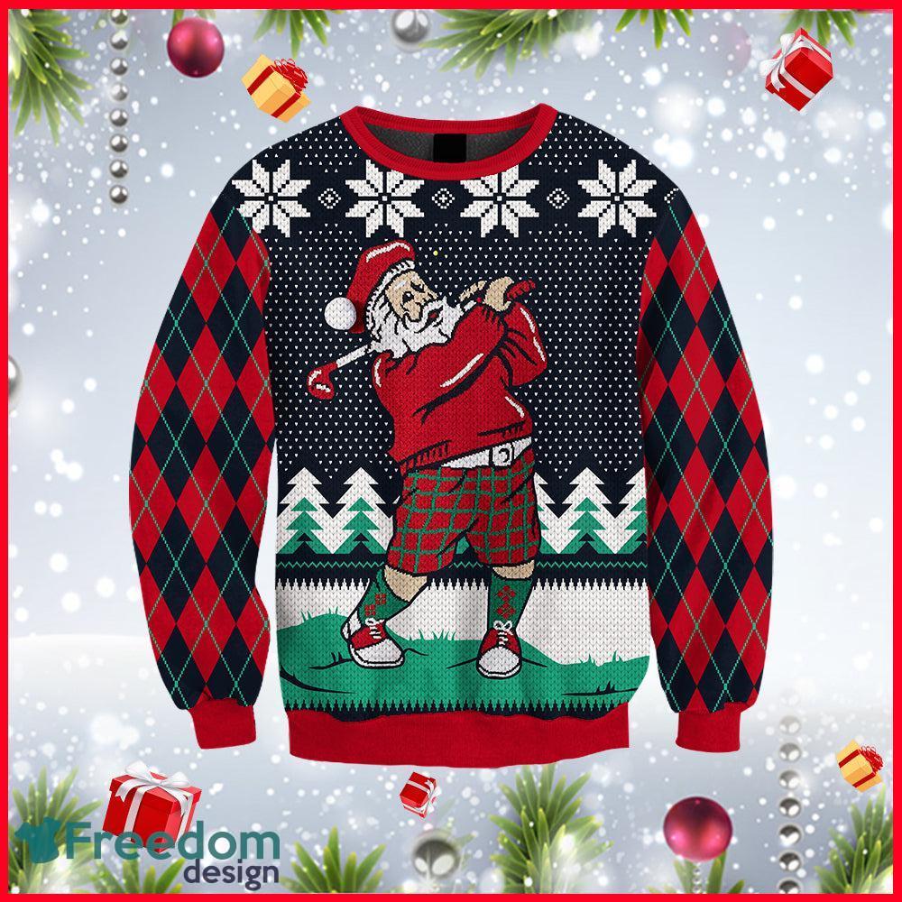 Santa Love Playing Golf Ugly Christmas Sweater Gift For Men Women -  Freedomdesign