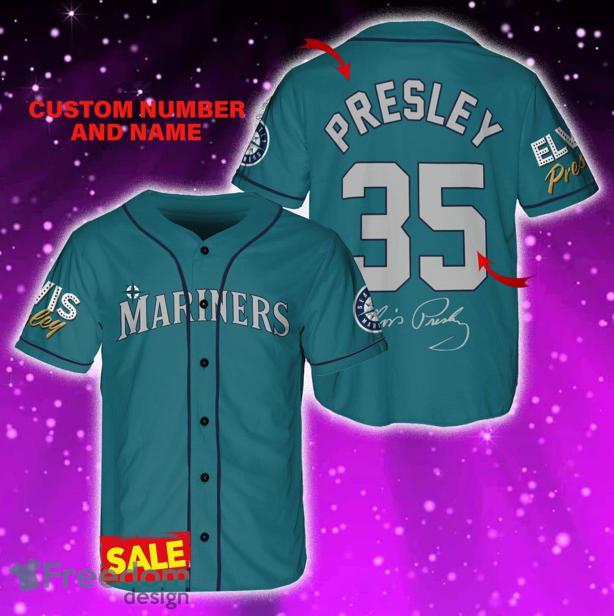 Seattle Mariners Elvis Presley Jersey Baseball Shirt White Custom Number  And Name - Freedomdesign