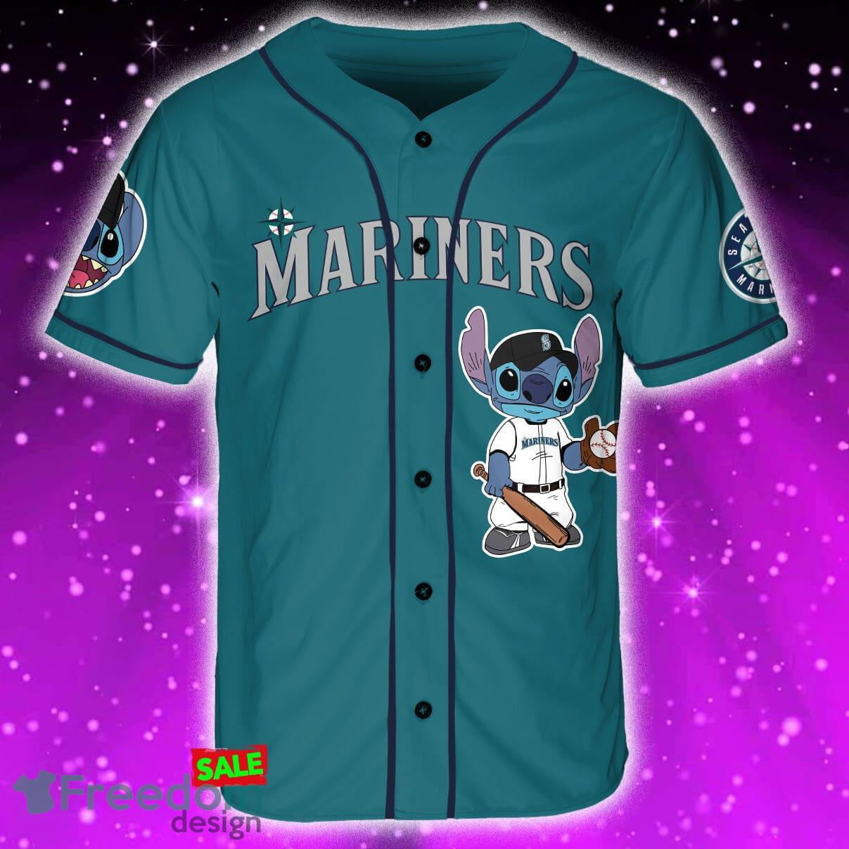 Seattle Mariners Lilo & Stitch Jersey Baseball Shirt Aqua Custom