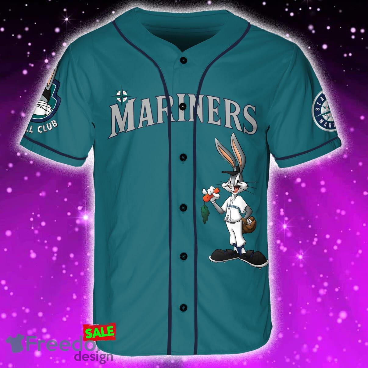 Seattle Mariners Looney Tunes Bugs Bunny Jersey Baseball Shirt