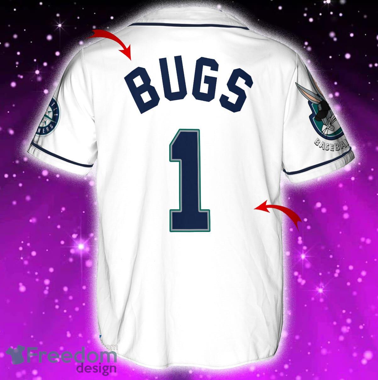 Seattle Mariners Bugs Bunny Baseball Jersey - Aqua - Scesy