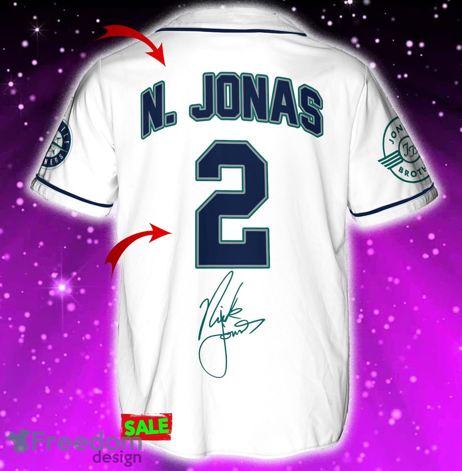 Seattle Mariners N. Jonas Jersey Baseball Shirt White Custom