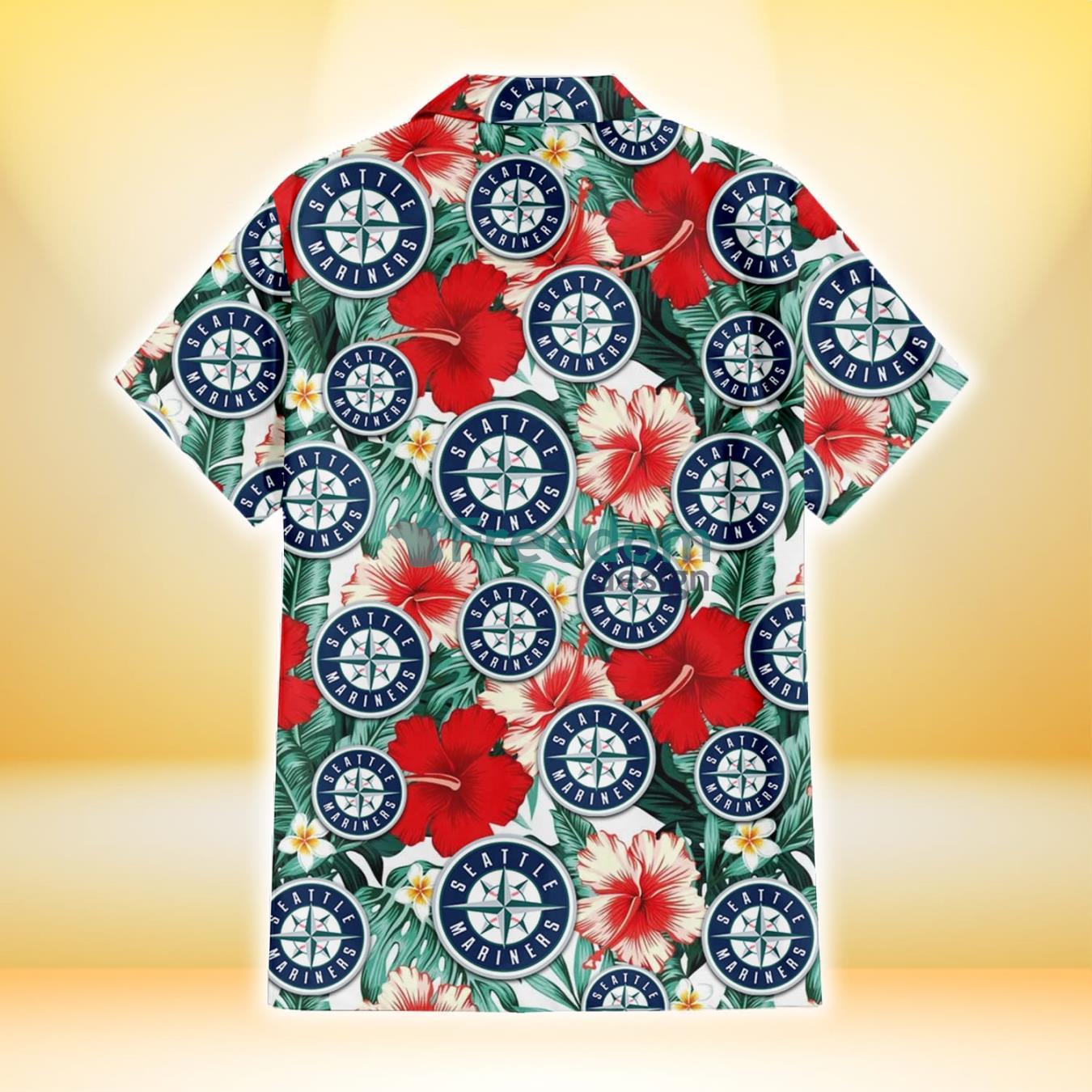 Seattle Mariners White Hibiscus Pattern 3D Hawaiian Shirt For Fans