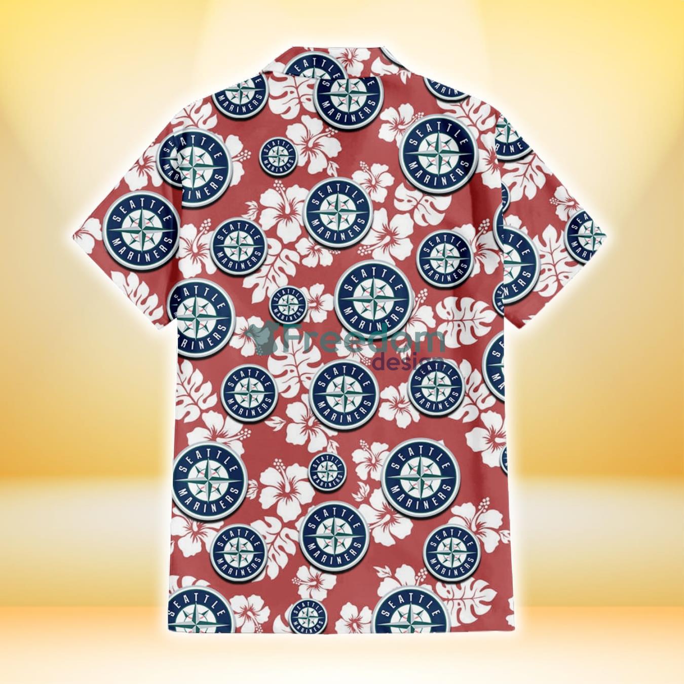Seattle Mariners White Hibiscus Pattern 3D Hawaiian Shirt For Fans