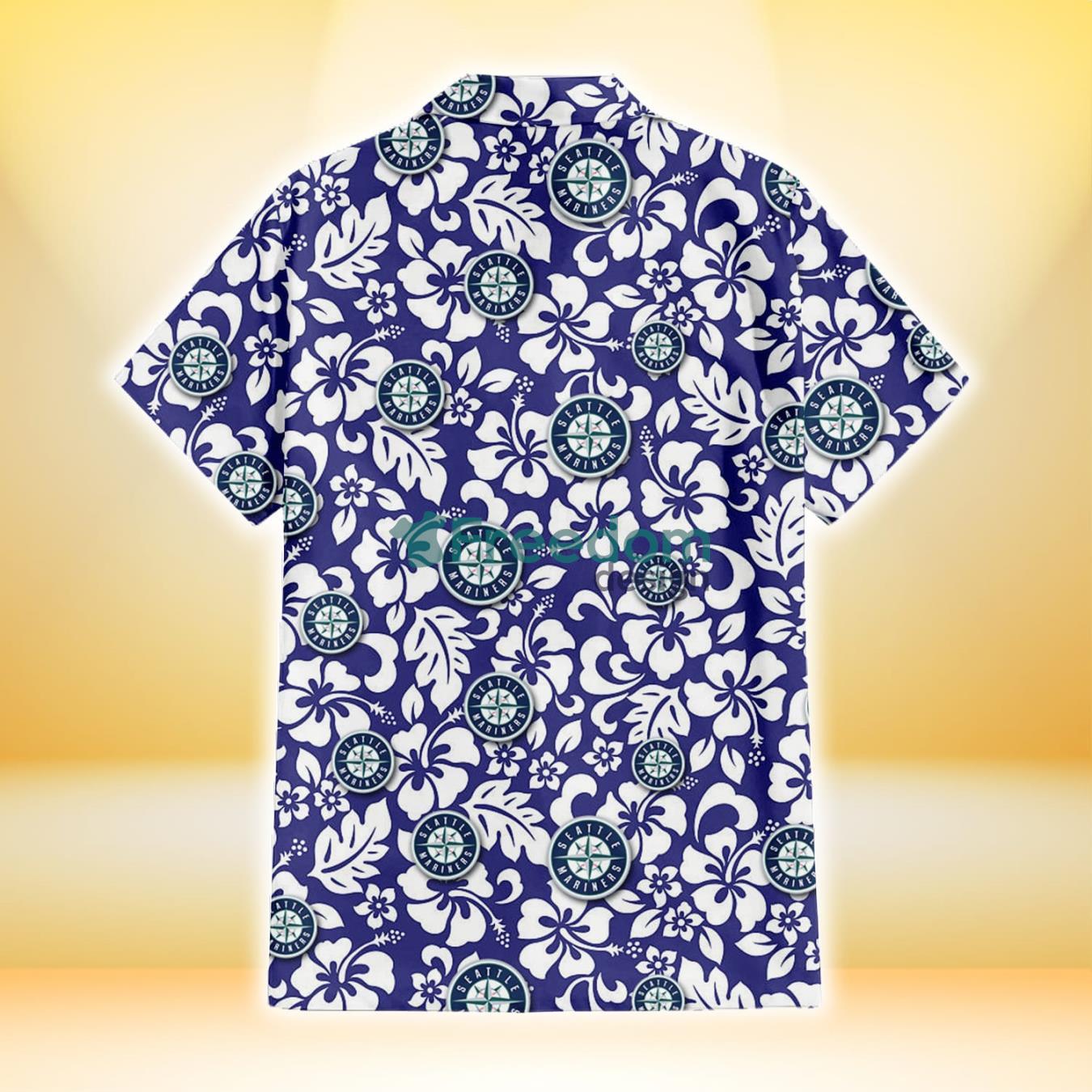 Seattle Mariners White Hibiscus Pattern 3D Hawaiian Shirt For Fans