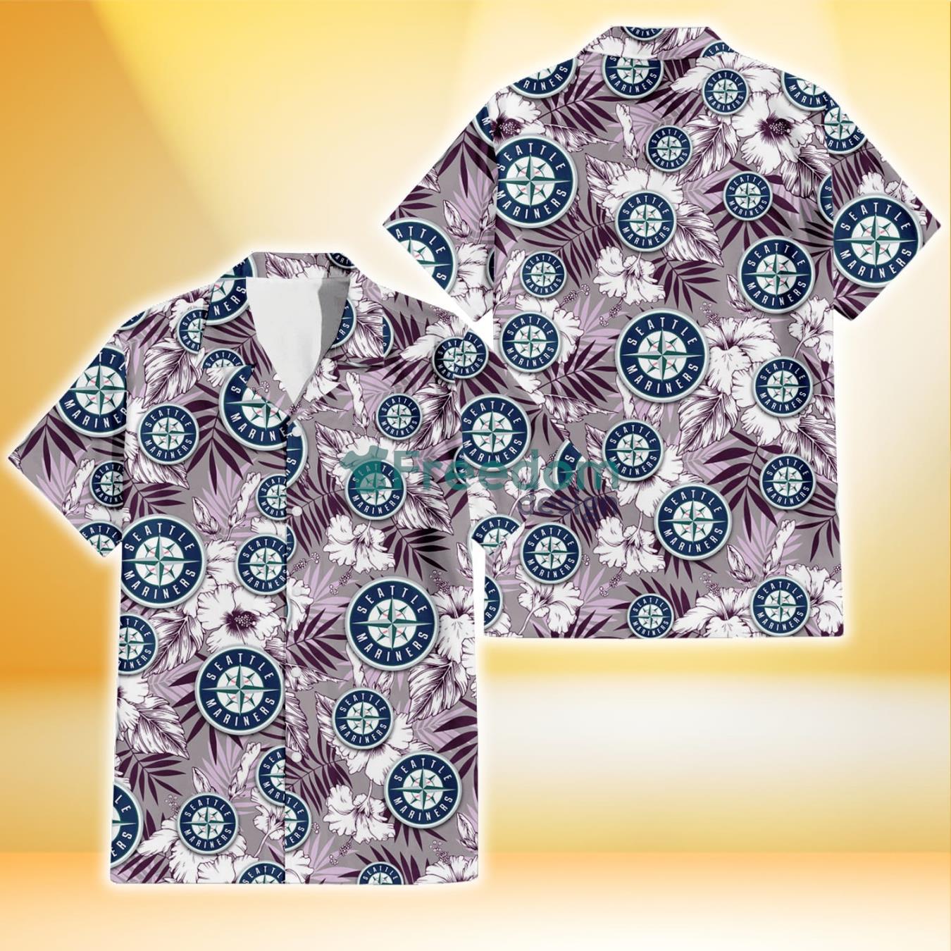 Seattle Mariners Floral Violet Hawaiian Shirt For Men And Women