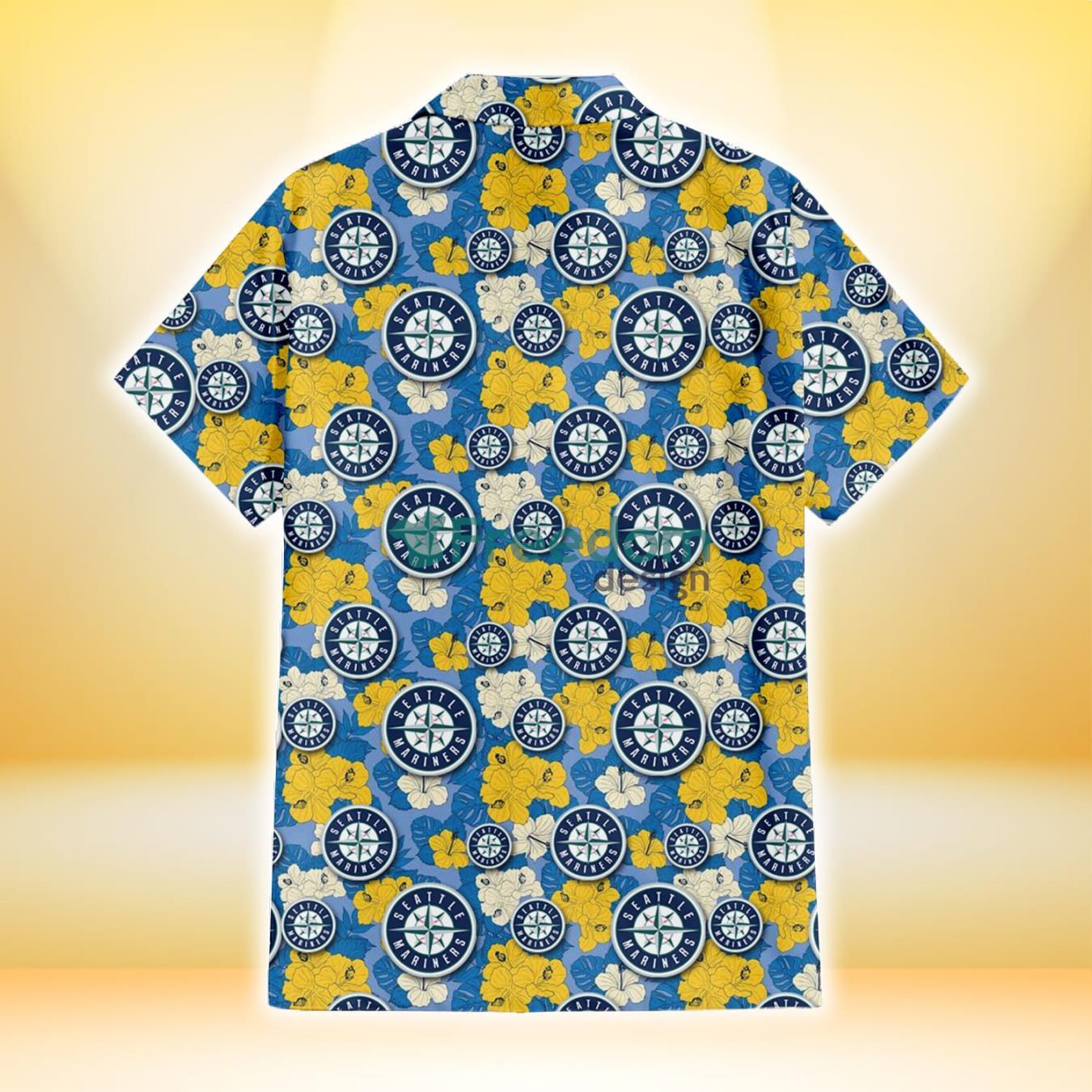 Atlanta Braves Yellow White Hibiscus Powder Blue Background 3D Hawaiian  Shirt Gift For Fans - Freedomdesign