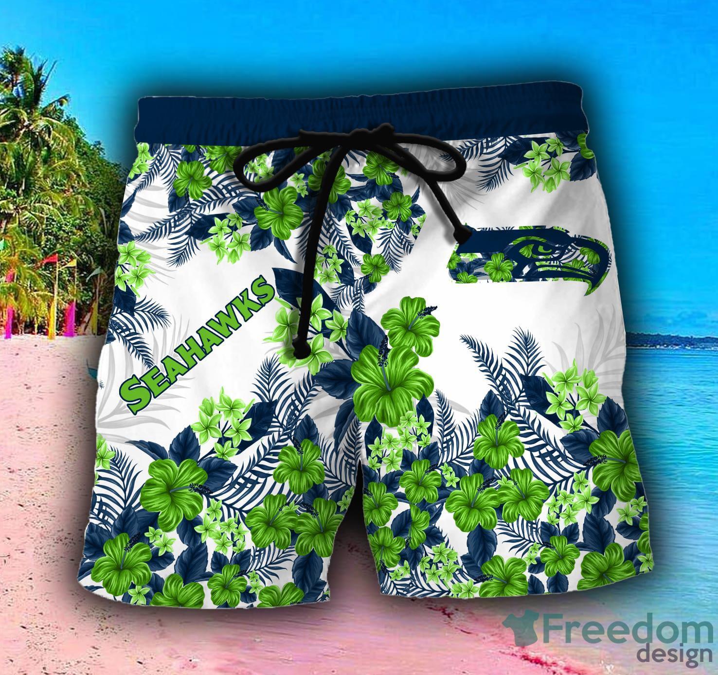 Seattle seahawks Custom Name NFL Hawaiian Shirt And Shorts Gift For Men And  Women Fans - Banantees