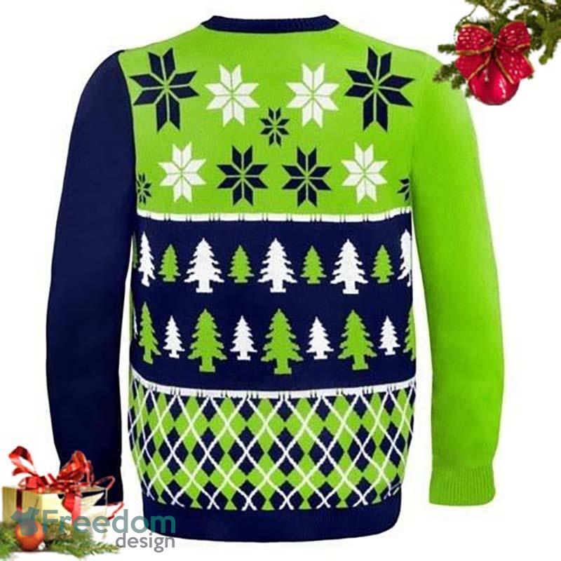 NFL Seattle Seahawks AOP Joy Ugly Christmas Sweater Green Custom