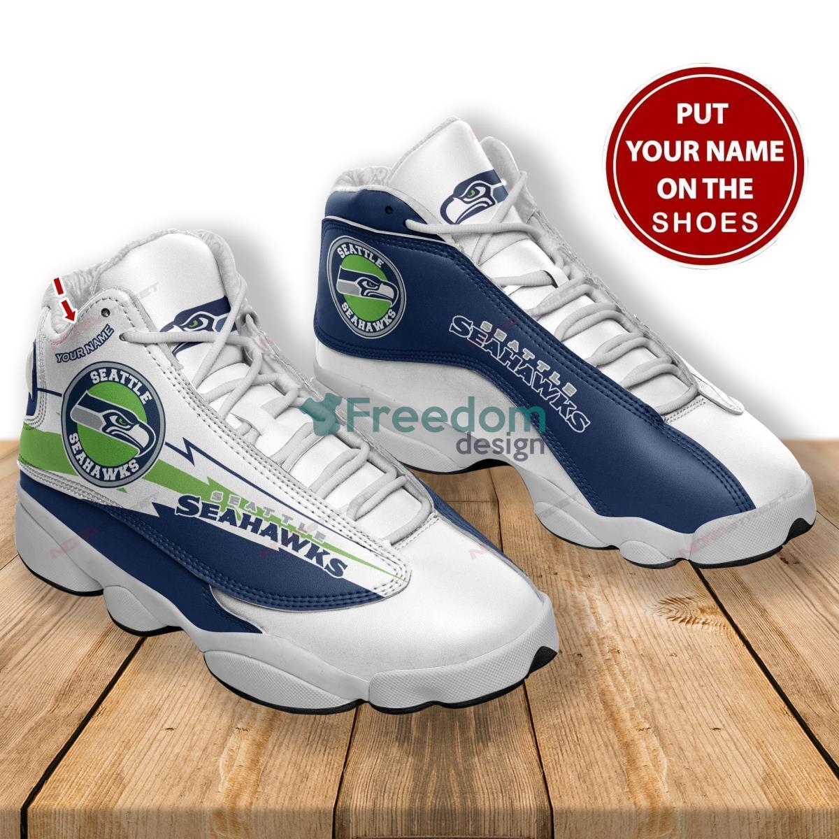 Seattle Seahawks Custom Name Air Jordan 13 Shoes Product Photo 2