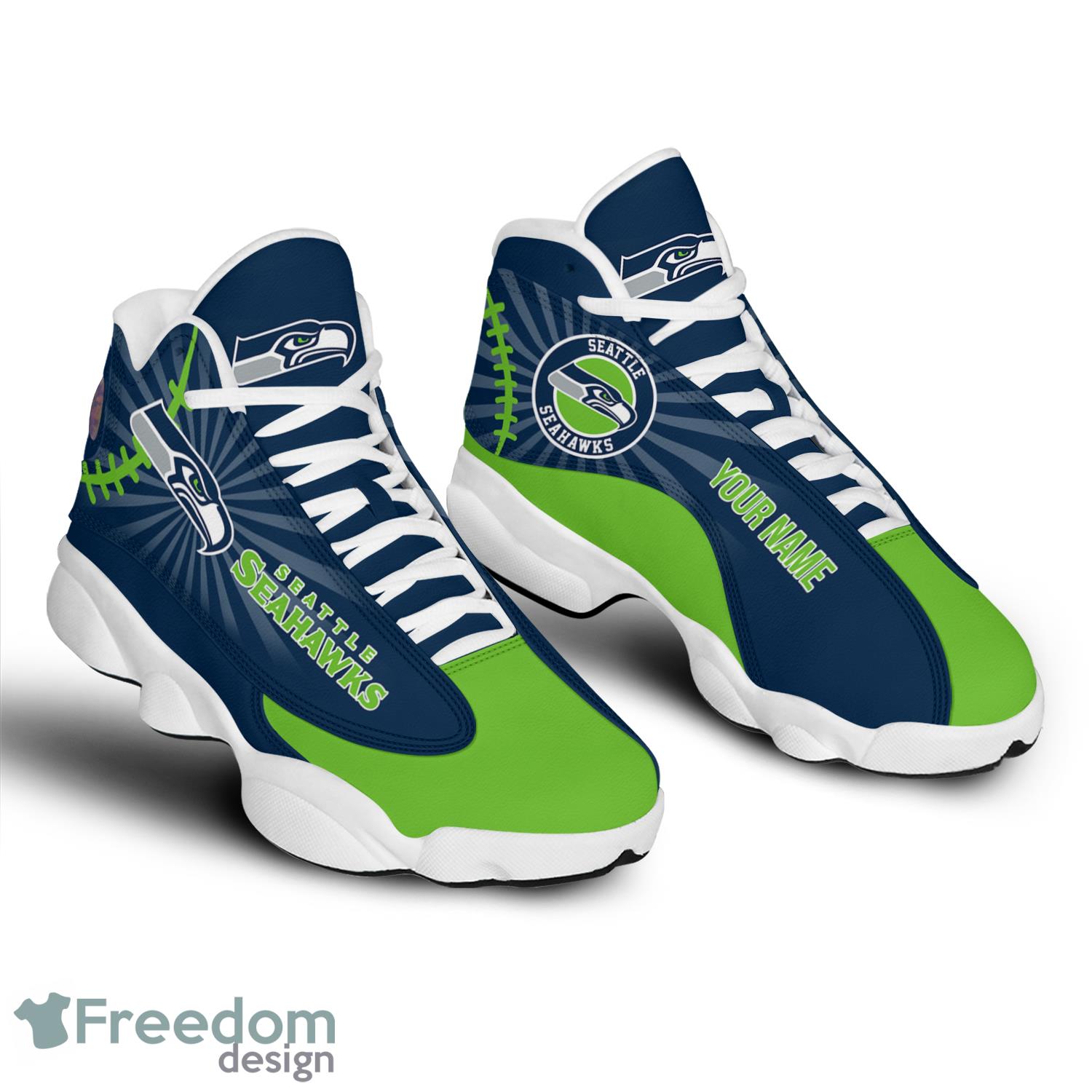 Shoes Seattle Seahawks Jordan 13 Custom Name Shoes