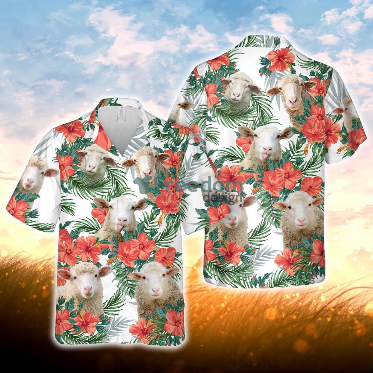 Sheep Hawaiian Flowers Hawaiian Shirt For Men Women Product Photo 1