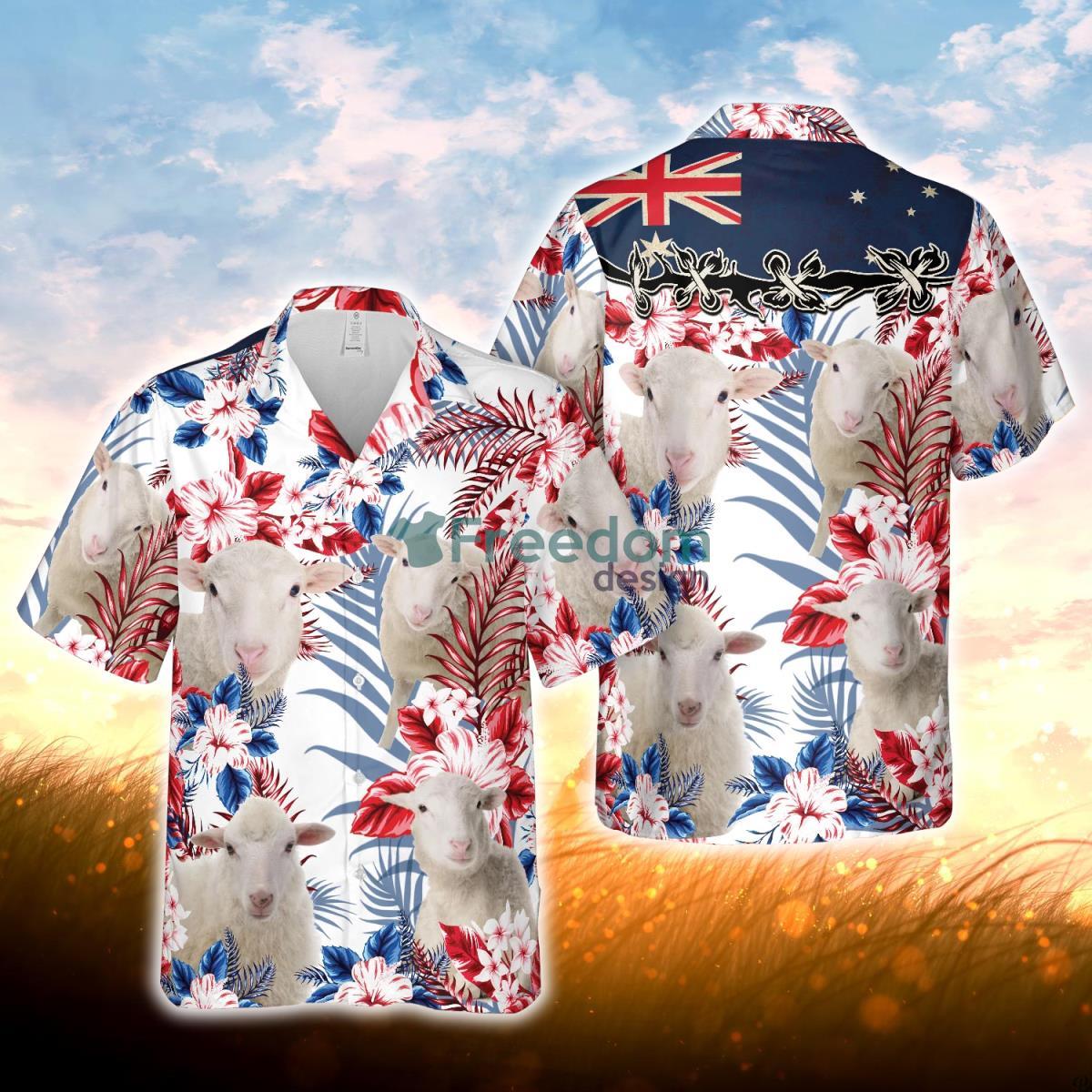 Sheep Lovers Australia Flag Hawaiian Flowers Hawaiian Shirt For Men Women Product Photo 1