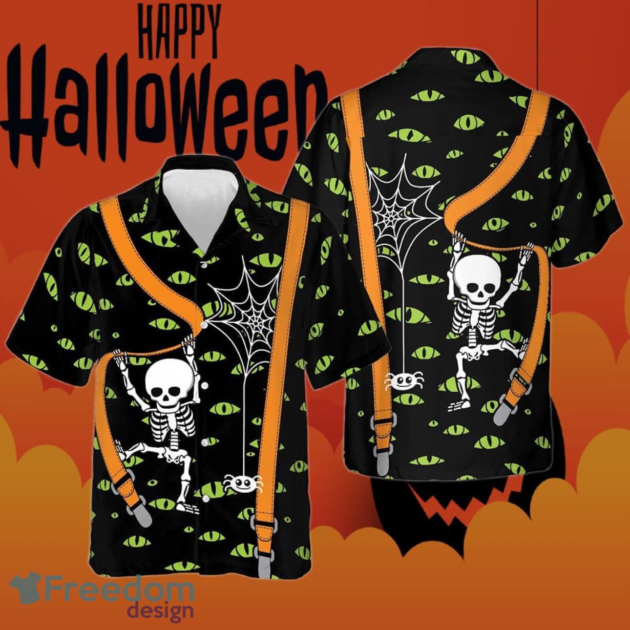 Skeleton Monster Eyes Halloween Hawaiian Shirt Cute Halloween Gift Ideas Product Photo 1