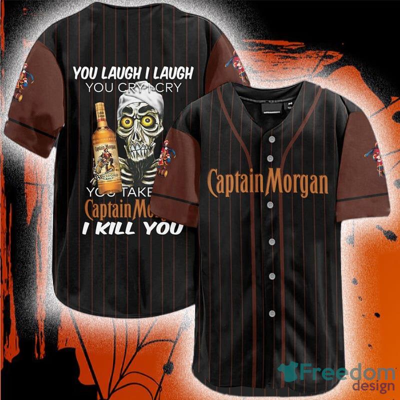 Skull Captain Morgan Whiskey Baseball Jersey Shirt Gift Halloween For Men And Women - Skull Captain Morgan Whiskey Baseball Jersey Shirt Gift Halloween For Men And Women