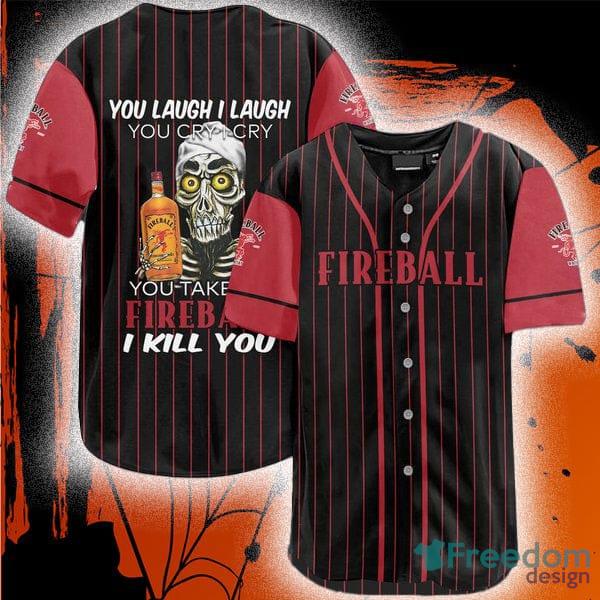 Skull Skeleton Fireball Whiskey Baseball Jersey Shirt Gift Halloween For Men And Women - Skull Skeleton Fireball Whiskey Baseball Jersey Shirt Gift Halloween For Men And Women