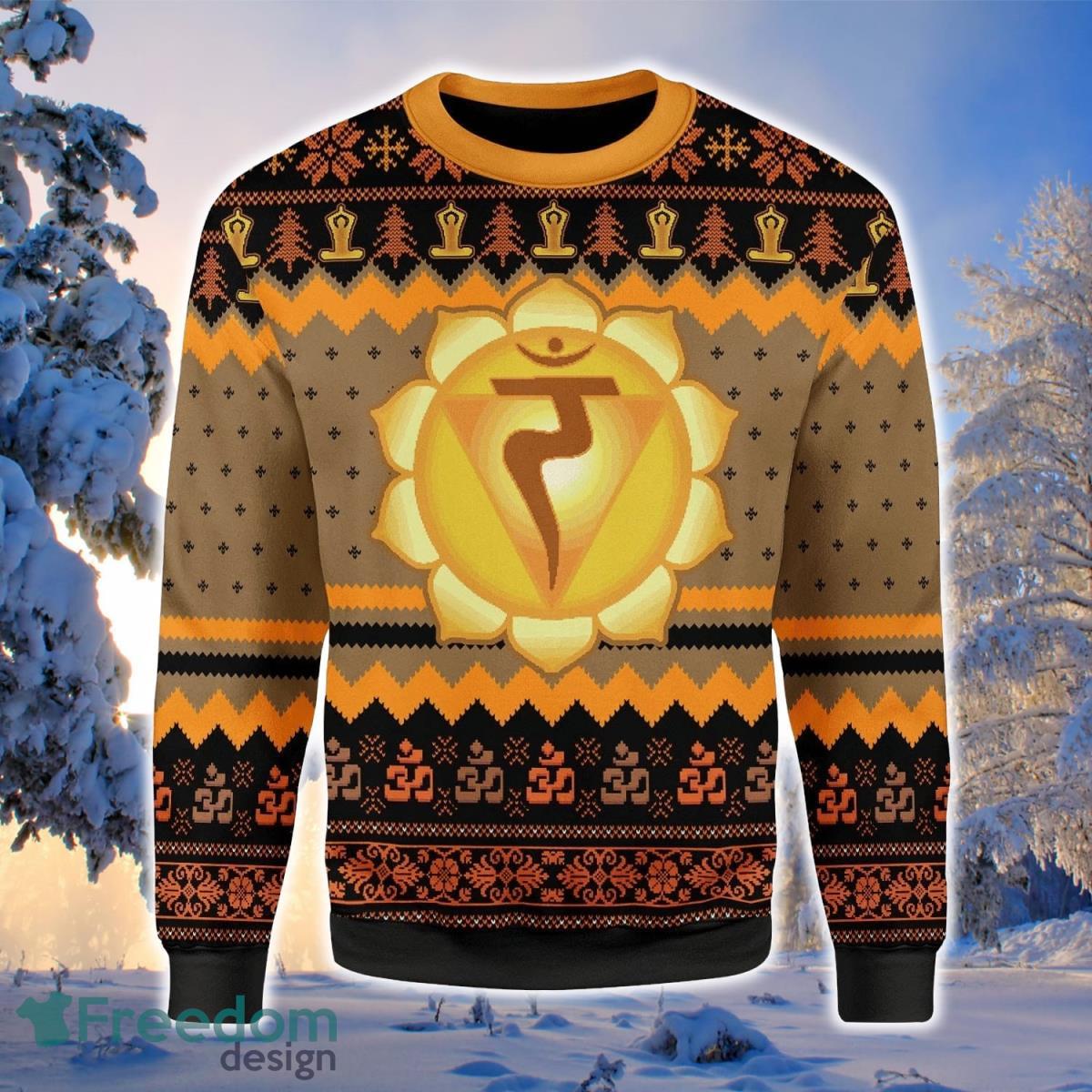 Solar Plexus Chakra 3D Sweater Ugly Christmas Sweater For Men Women Product Photo 1