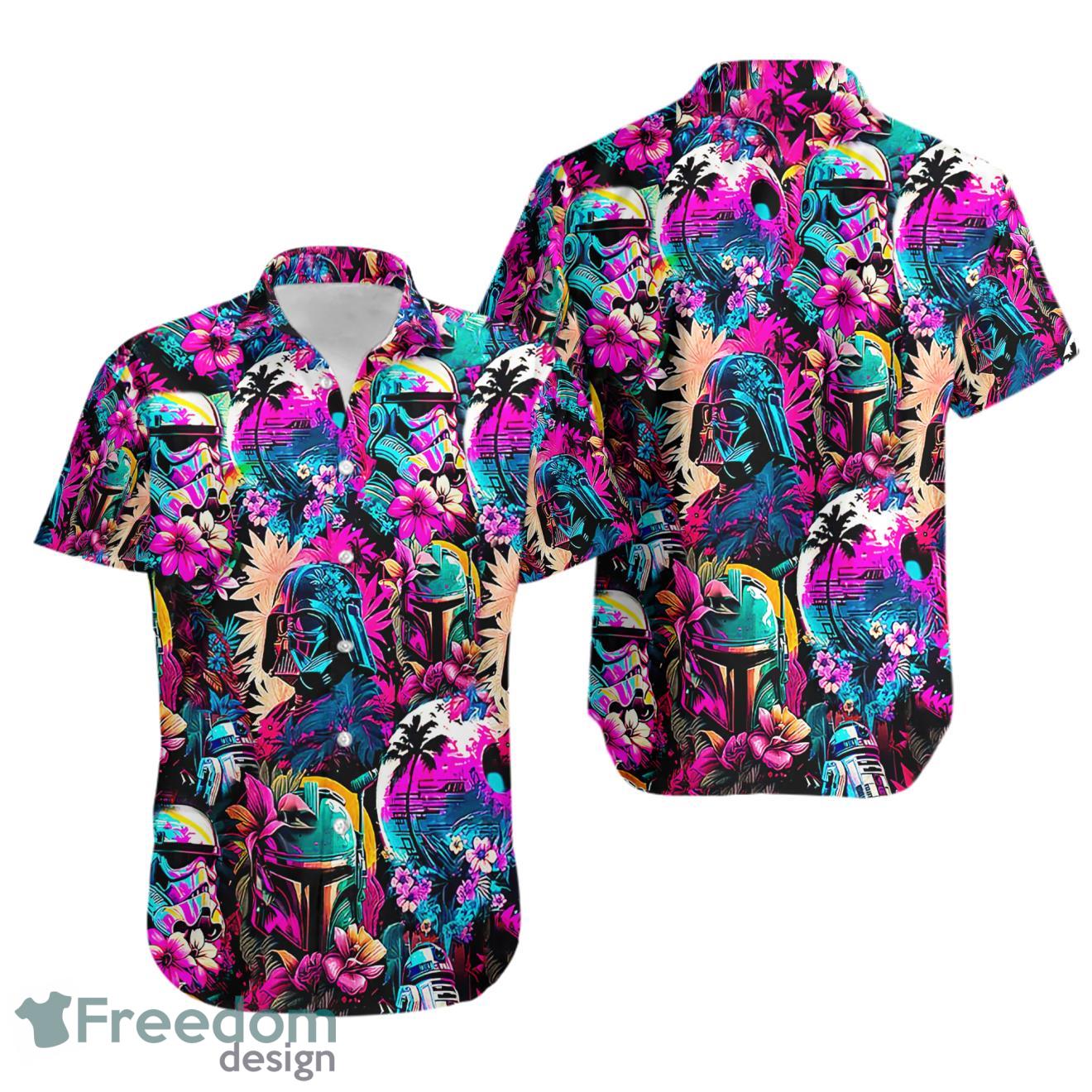 Special Star Wars Synthwave Darth Vader Hawaiian Shirt Product Photo 1