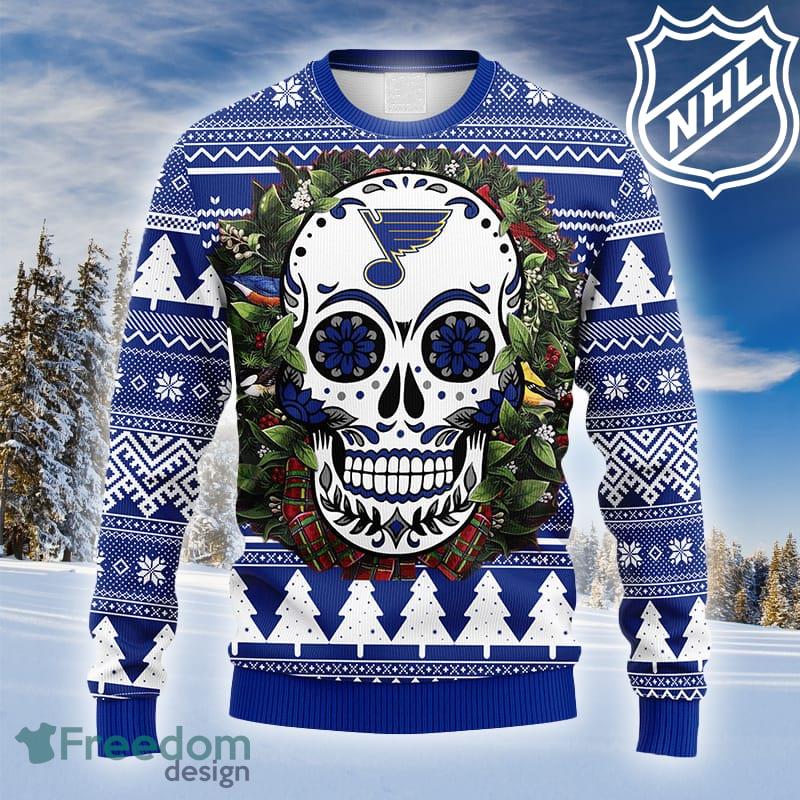 NHL Anaheim Ducks Skull Flower Ugly Christmas Sweater - LIMITED