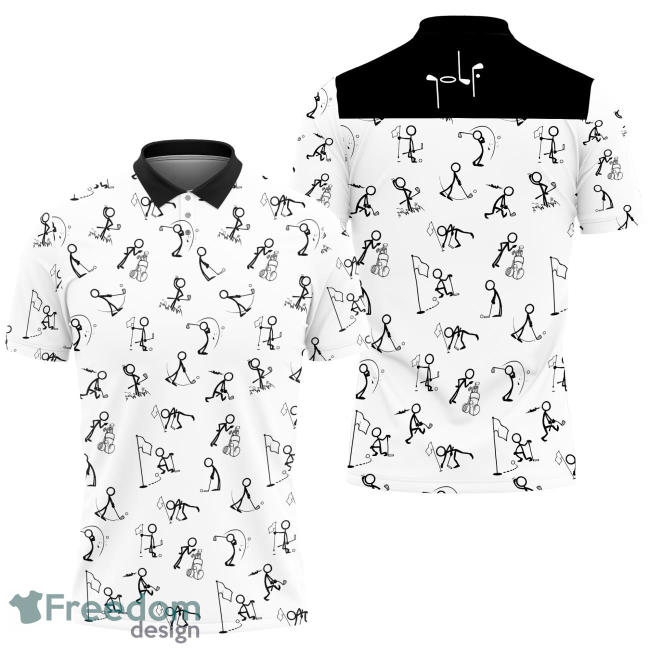 Stick Figures Playing Golf Polo Shirt Gift For Sports Lover Product Photo 1