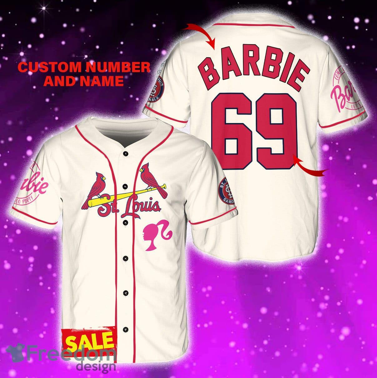 St.Louis Cardinals Barbie Jersey Baseball Shirt Cream Custom Number And  Name - Freedomdesign