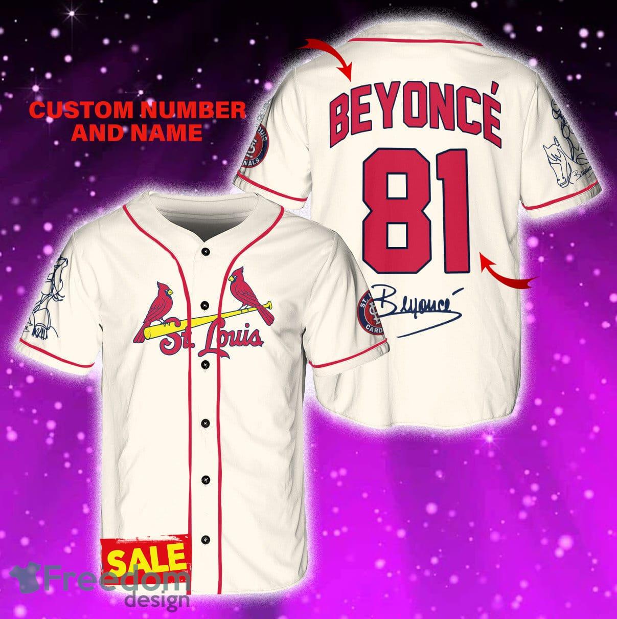 St.Louis Cardinals Beyonce Jersey Baseball Shirt Cream Custom