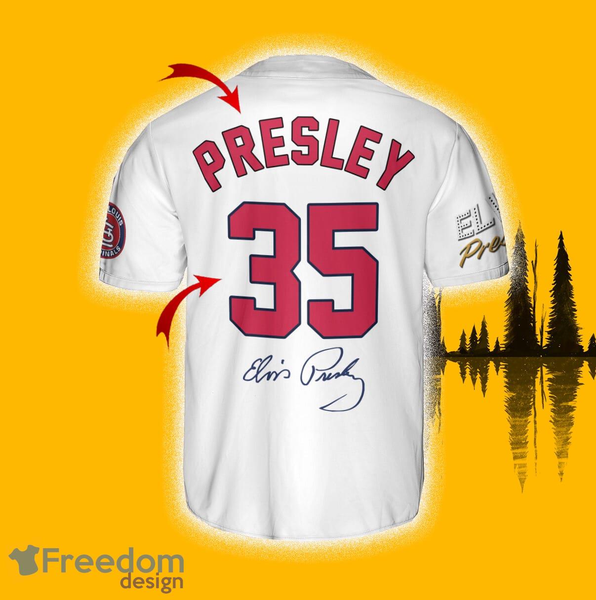 St.Louis Cardinals Elvis Presley Jersey Baseball Shirt Light Blue Custom  Number And Name - Freedomdesign