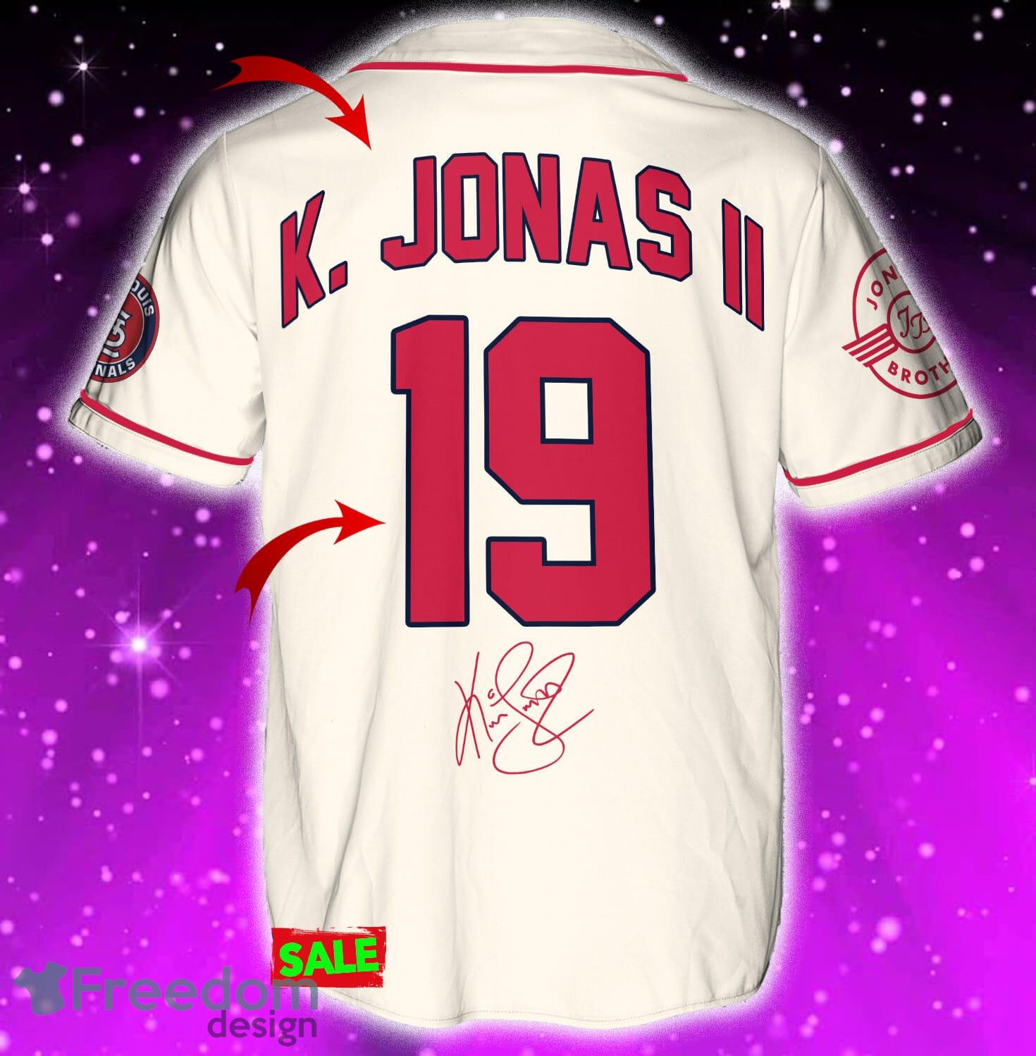 St.Louis Cardinals K. Jonas Jersey Baseball Shirt Cream Custom Number And  Name - Freedomdesign
