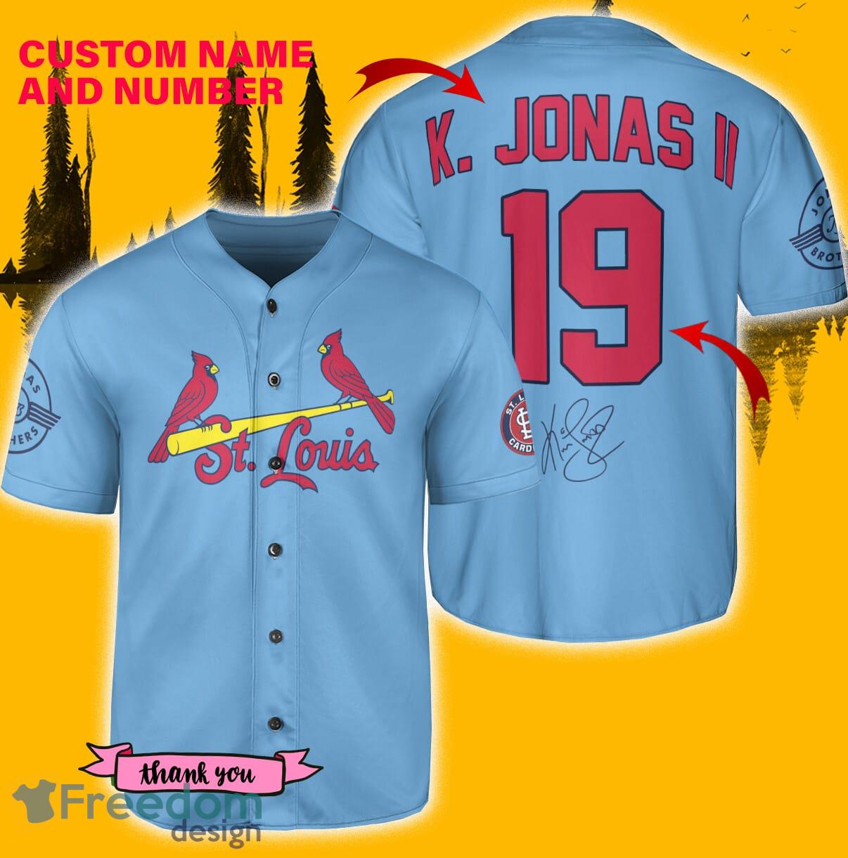 St.Louis Cardinals K. Jonas Light Blue Custom Number And Name