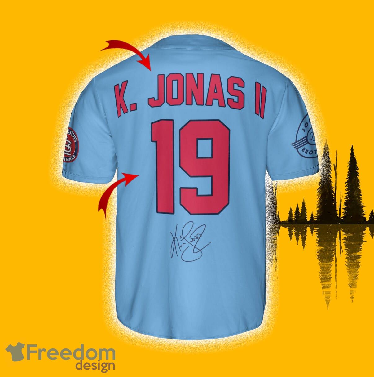 St.Louis Cardinals K. Jonas Light Blue Custom Number And Name