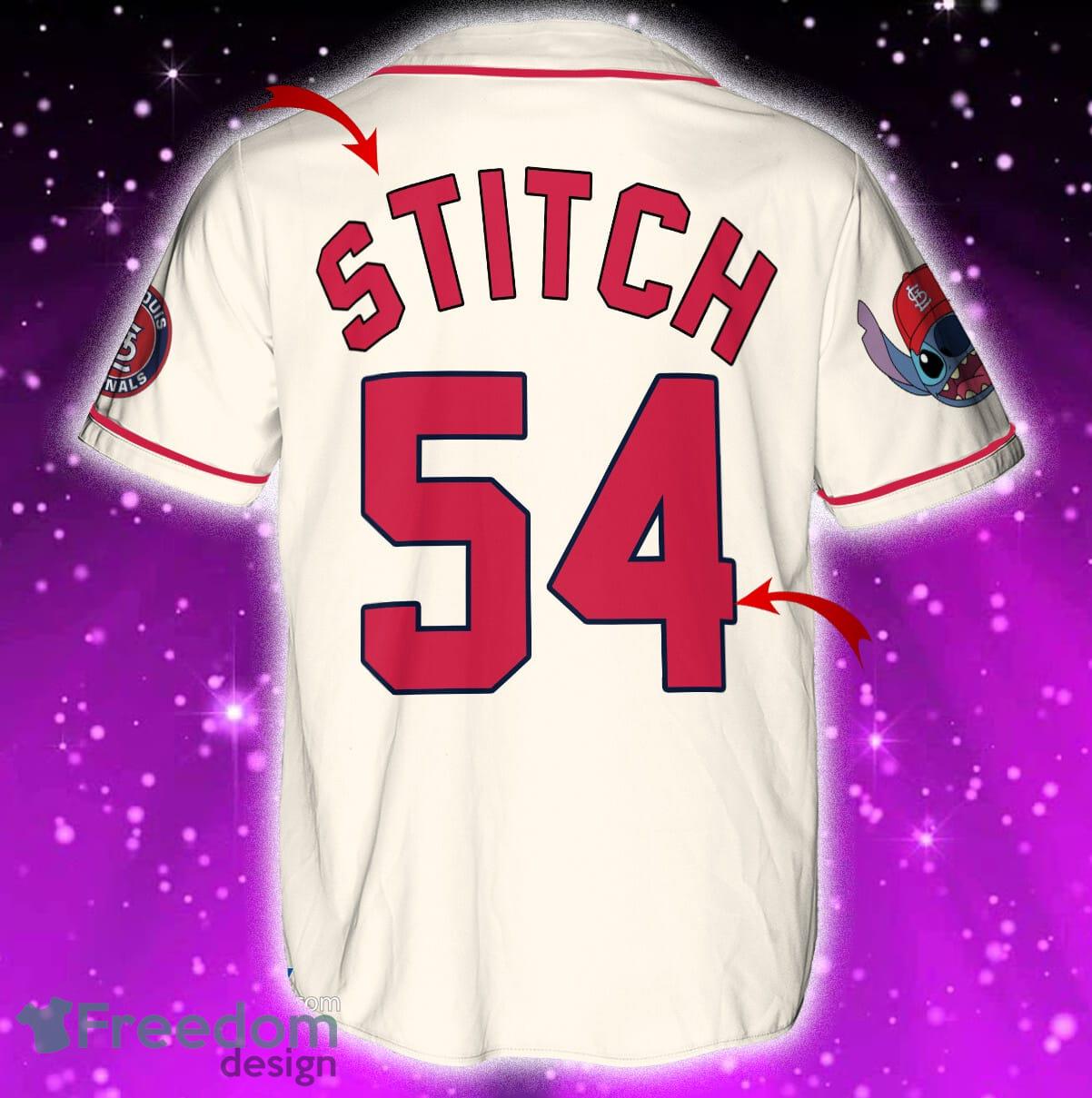 St.Louis Cardinals Lilo & Stitch Jersey Baseball Shirt Cream Custom Number  And Name - Freedomdesign