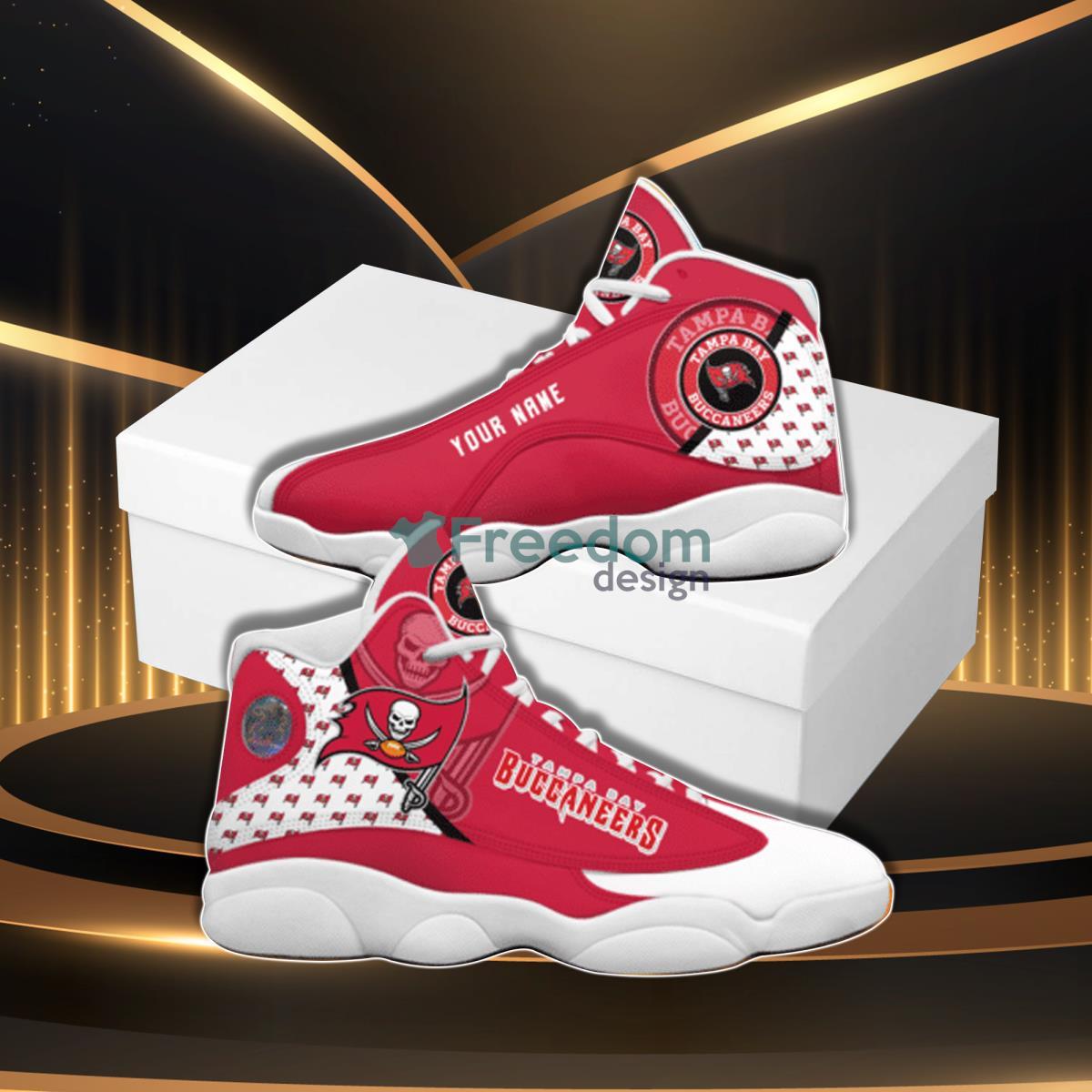 Tampa Bay Buccaneers Football Team Best Air Jordan 13 Custom Name Sneakers Product Photo 1