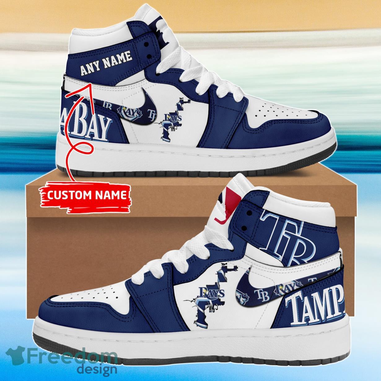 Tampa Bay Rays City Sneaker Air Jordan Hightop Shoes Custom Name Product Photo 1