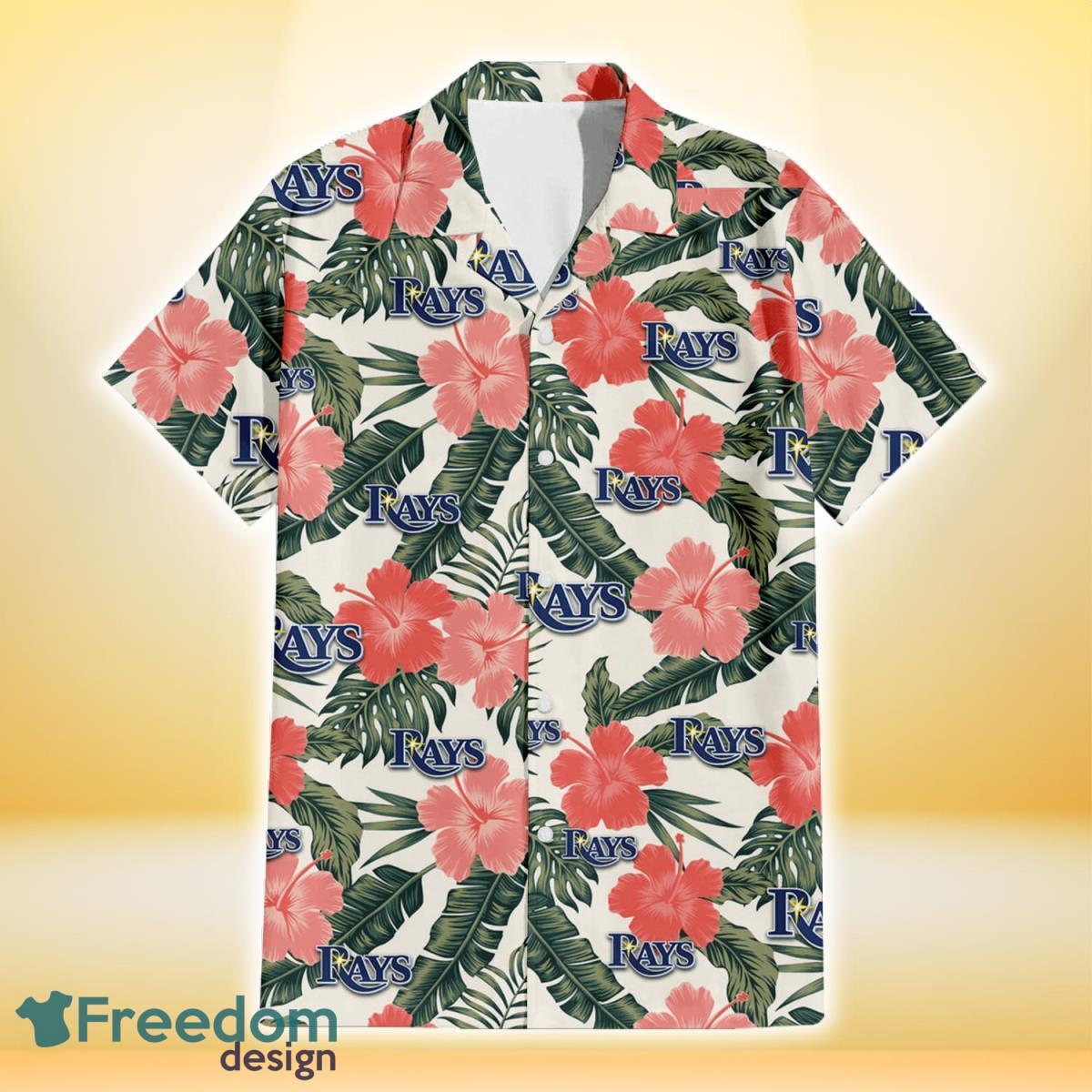 Tampa Bay Rays Pink Coral Hibiscus Banana Leaf Beige Background 3D Hawaiian  Shirt Gift For Fans - Freedomdesign