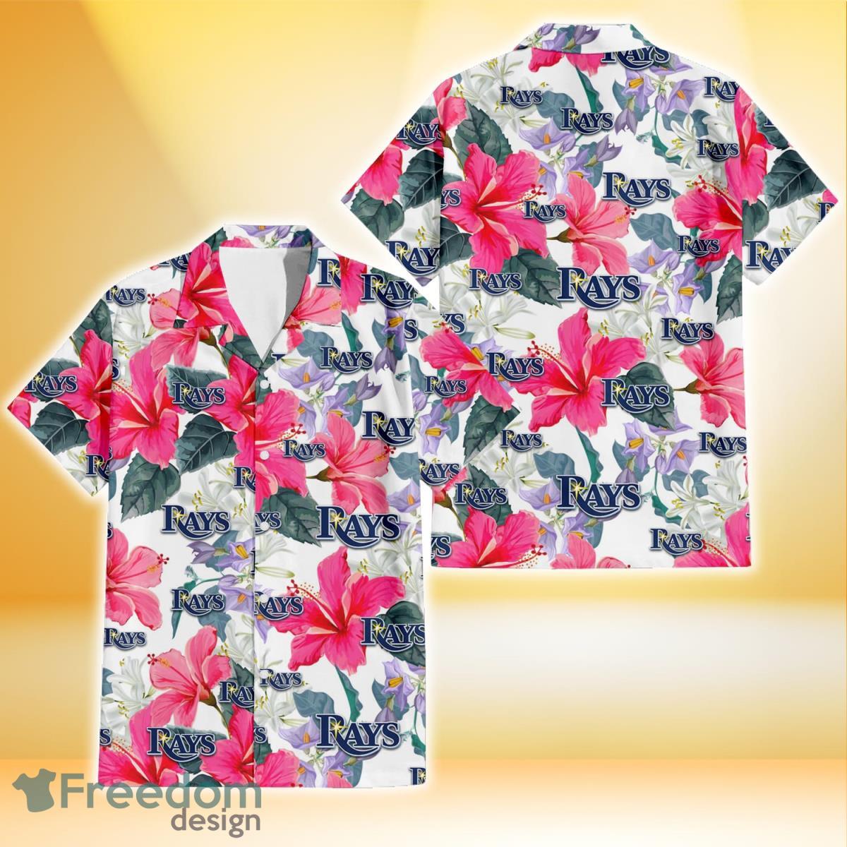 Tampa Bay Rays Pink Hibiscus White Orchid White Background 3D