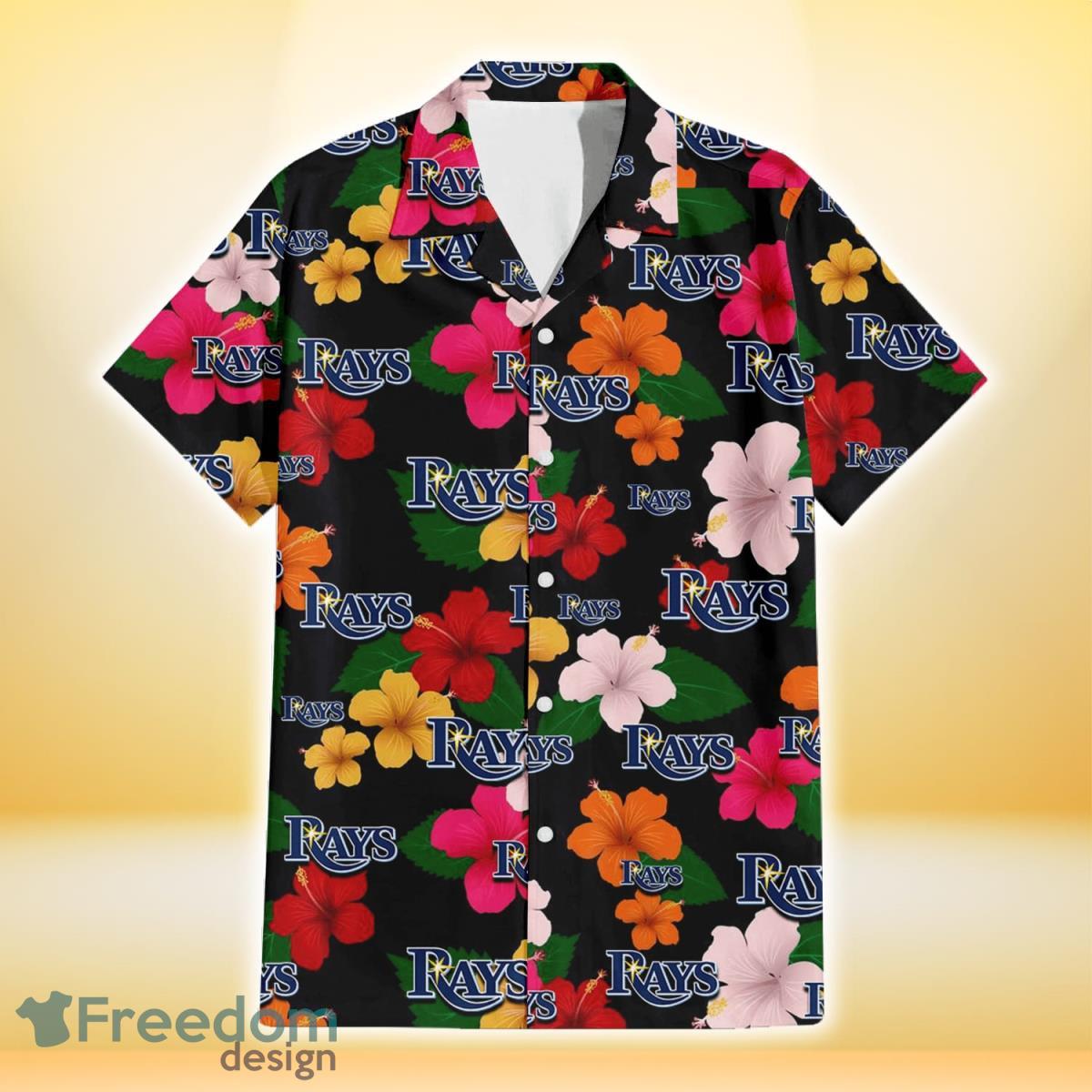 Tampa Bay Rays Pink Orange Yellow Floral 3D Hawaiian Shirt Gift