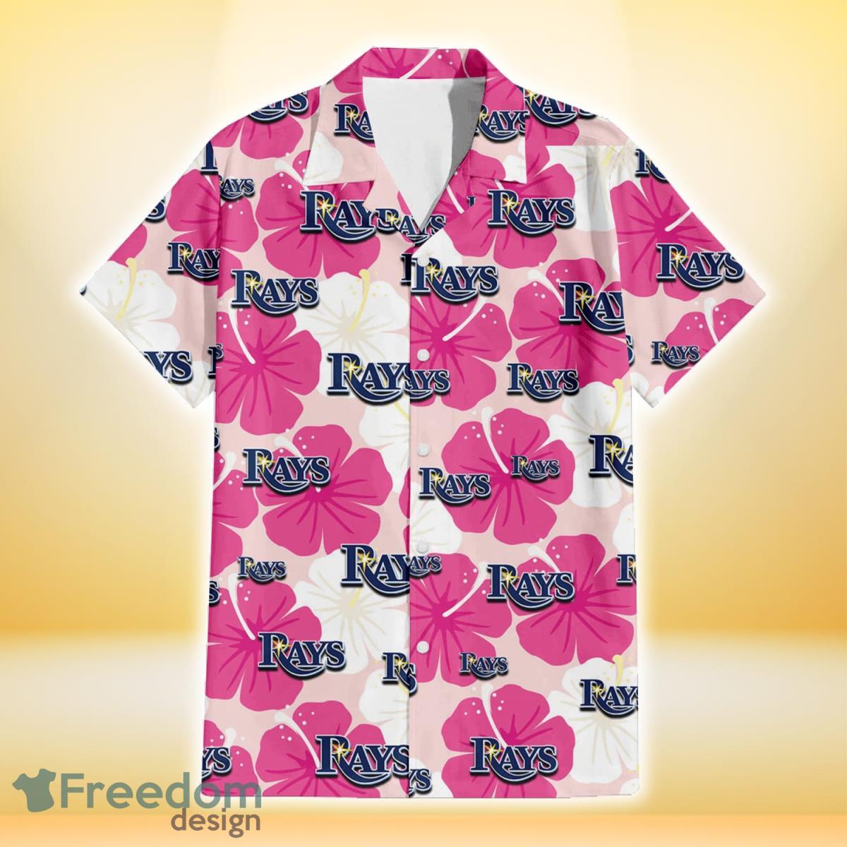 Tampa Bay Rays Pink Orange Yellow Floral 3D Hawaiian Shirt Gift