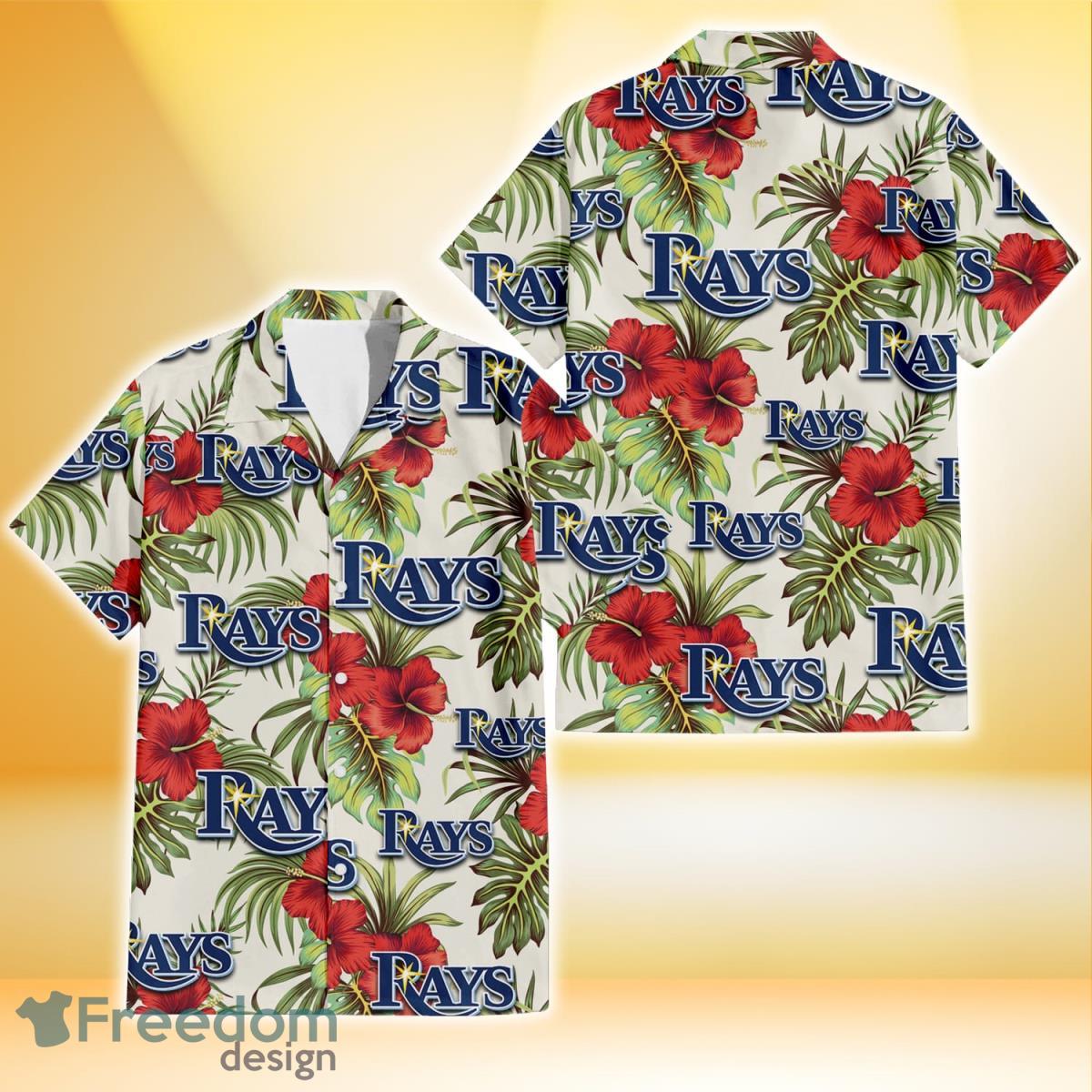 Tampa Bay Rays Yellow And Orange Hibiscus Purple Background 3D Hawaiian  Shirt Gift For Fans - Freedomdesign