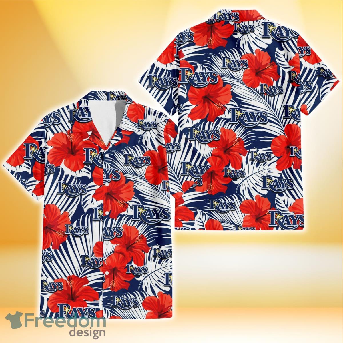 Chicago Cubs Violet Red Blue Leaf Black Background 3D Hawaiian Shirt Gift  For Fans - Freedomdesign