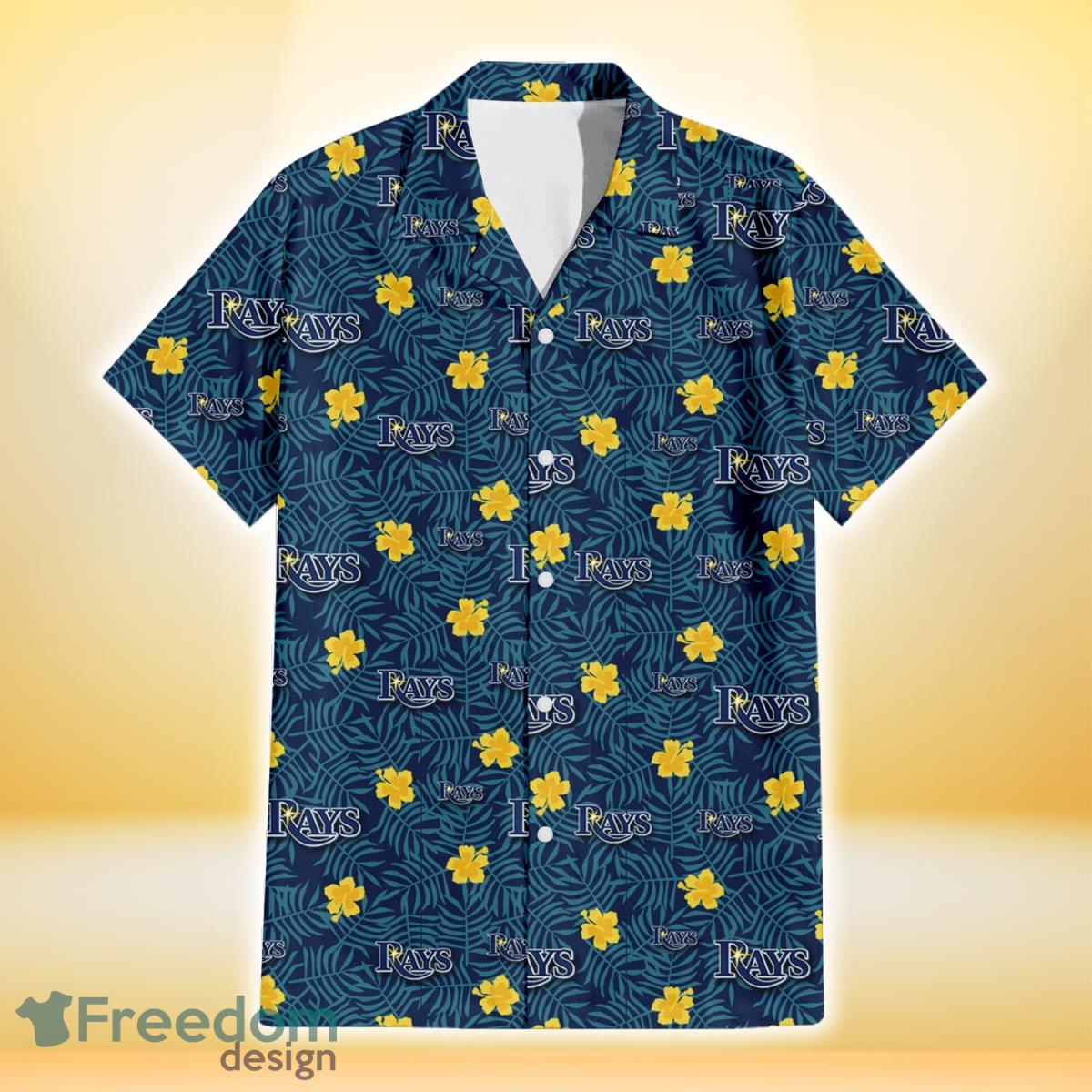 Tampa Bay Rays Yellow Hibiscus Tropical Hawaiian Shirt For Fans