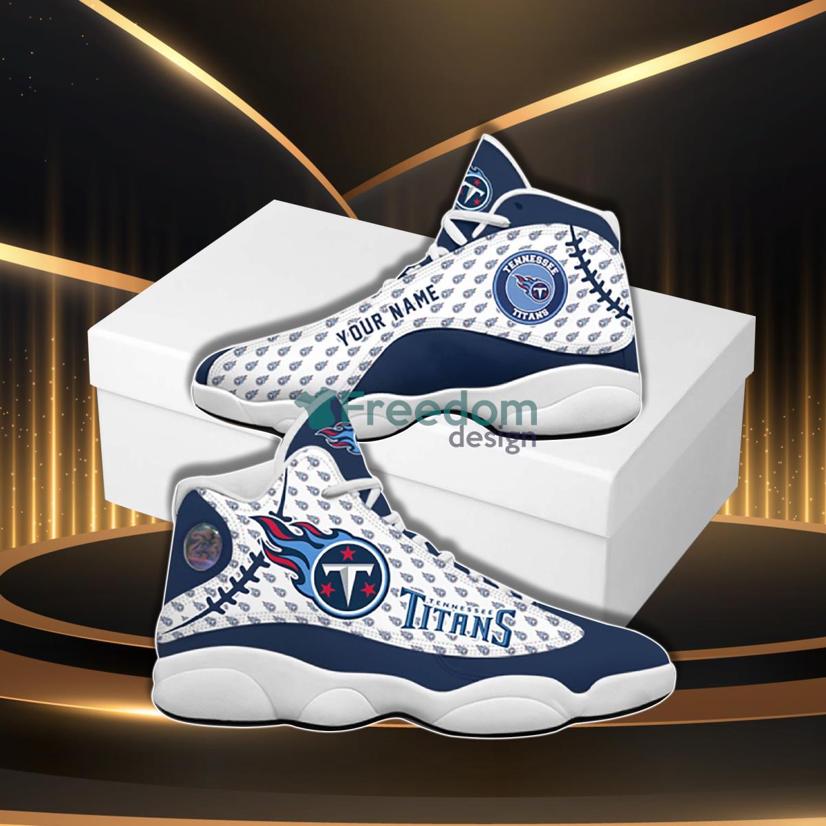 Tennessee Titans Football Team Custom Name Air Jordan 13 Sneaker Hot Design For Fans Product Photo 1