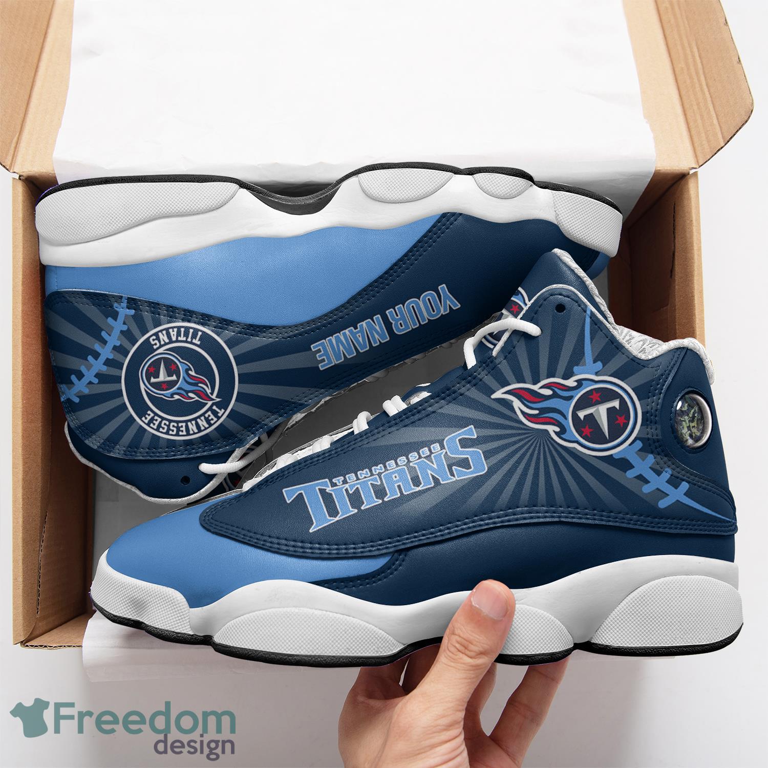 Tennessee Titans Air Jordan Hightop Shoes Custom Name - Freedomdesign