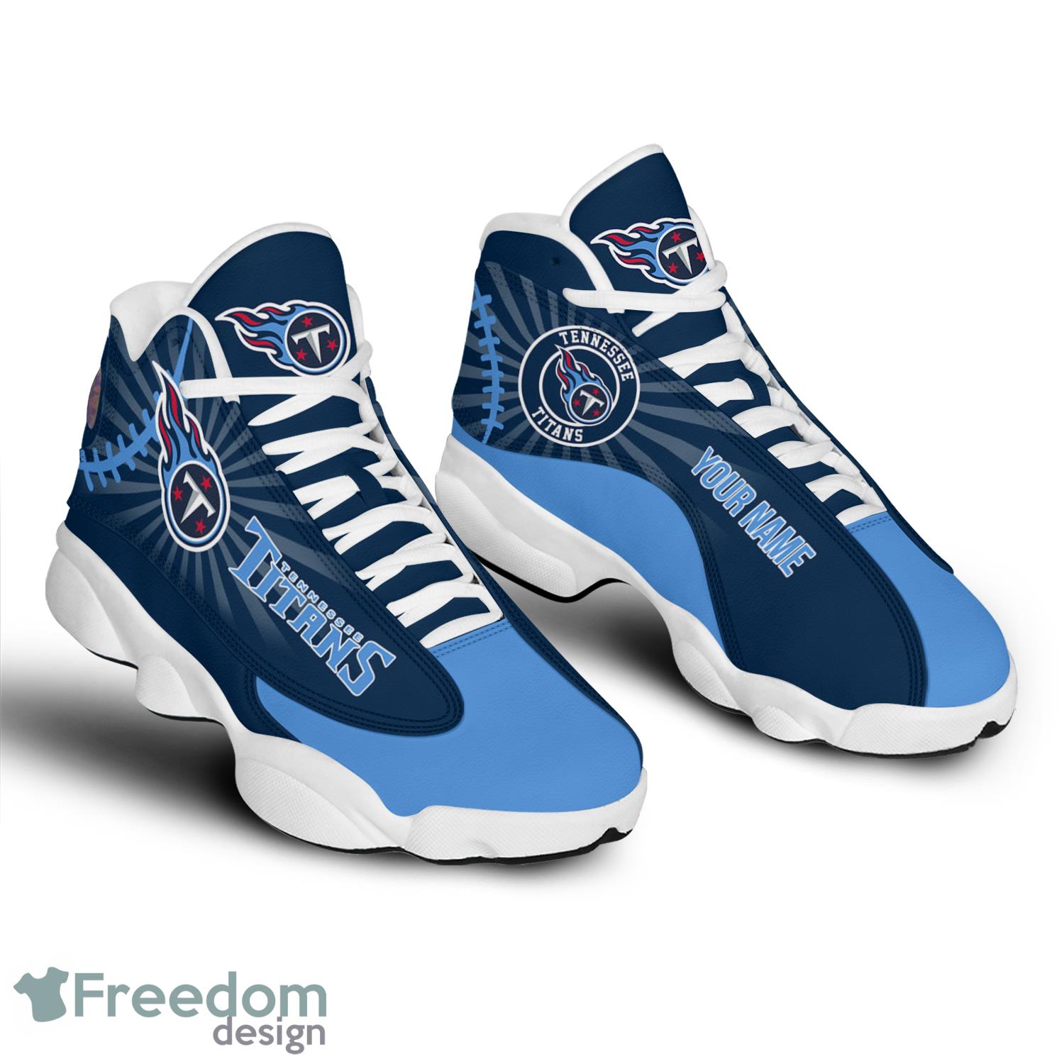 Tennessee Titans Air Jordan Hightop Shoes Custom Name - Freedomdesign