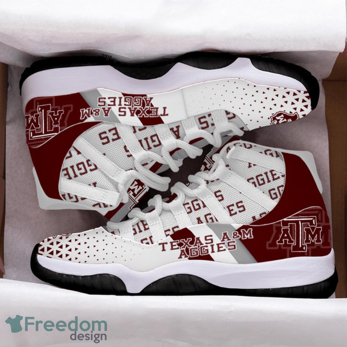 Texas A&M Aggies Football Team Air Jordan 11 Best Sneakers For Men Women Fans Product Photo 2